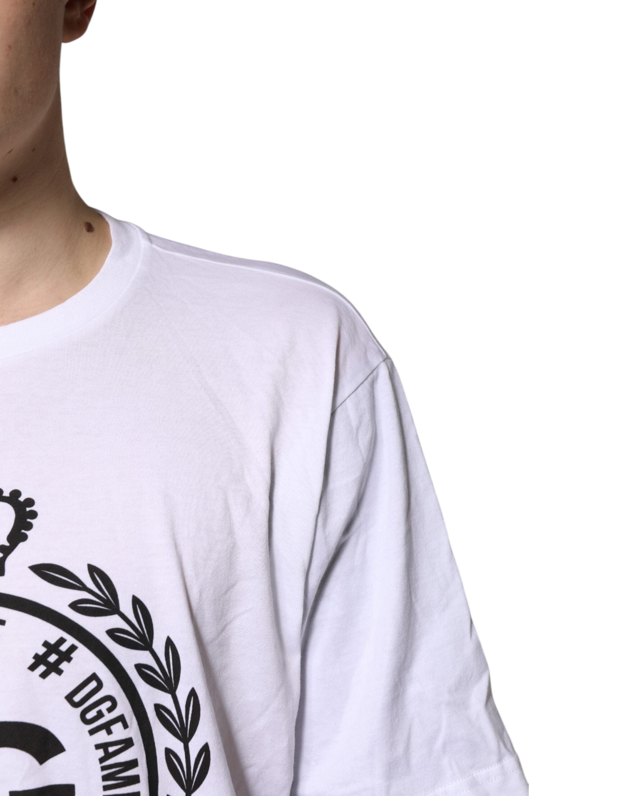 Dolce & Gabbana White Graphic Print Cotton Crew Neck T-shirt -   -  Dolce & Gabbana.