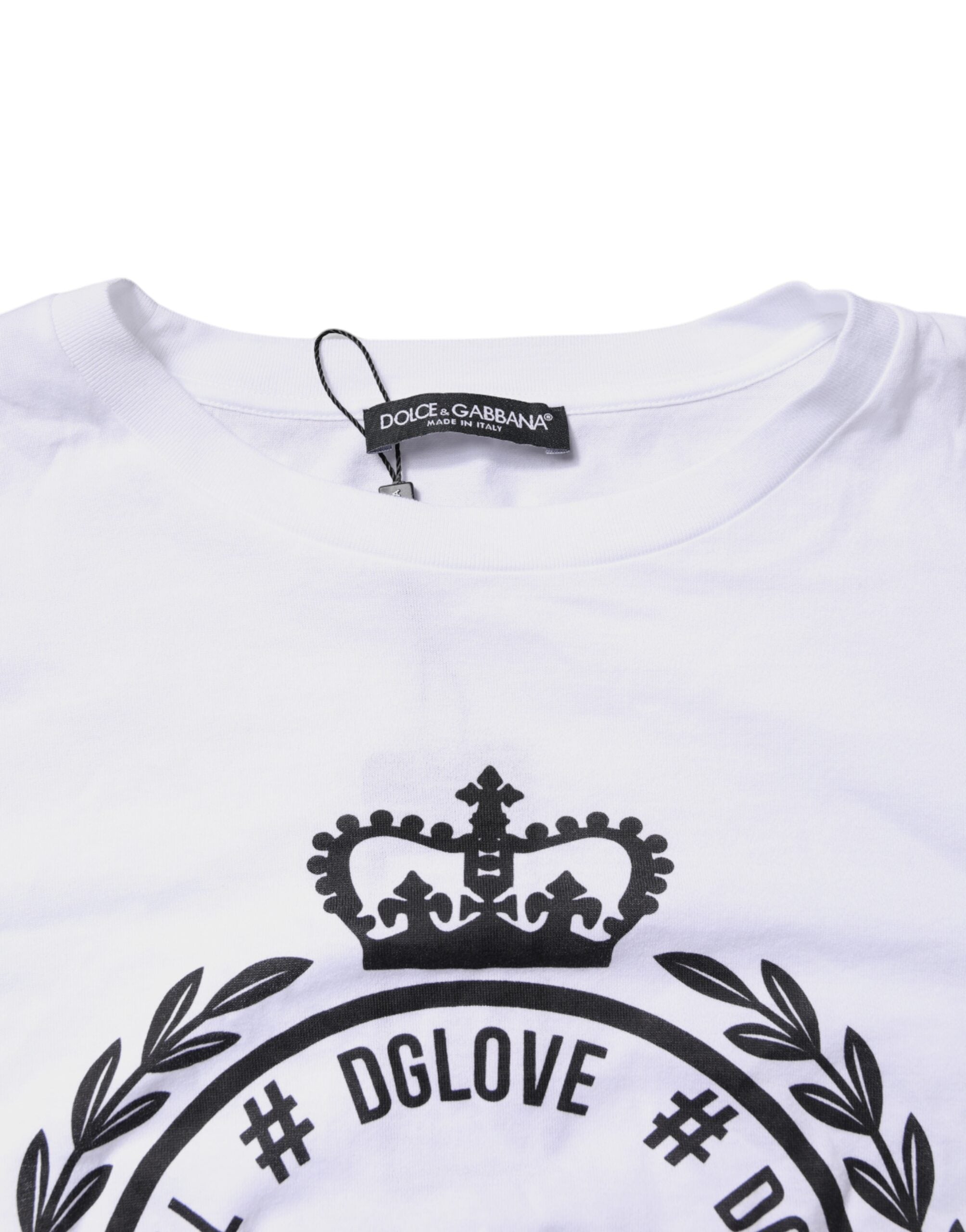 Dolce & Gabbana White Graphic Print Cotton Crew Neck T-shirt -   -  Dolce & Gabbana.