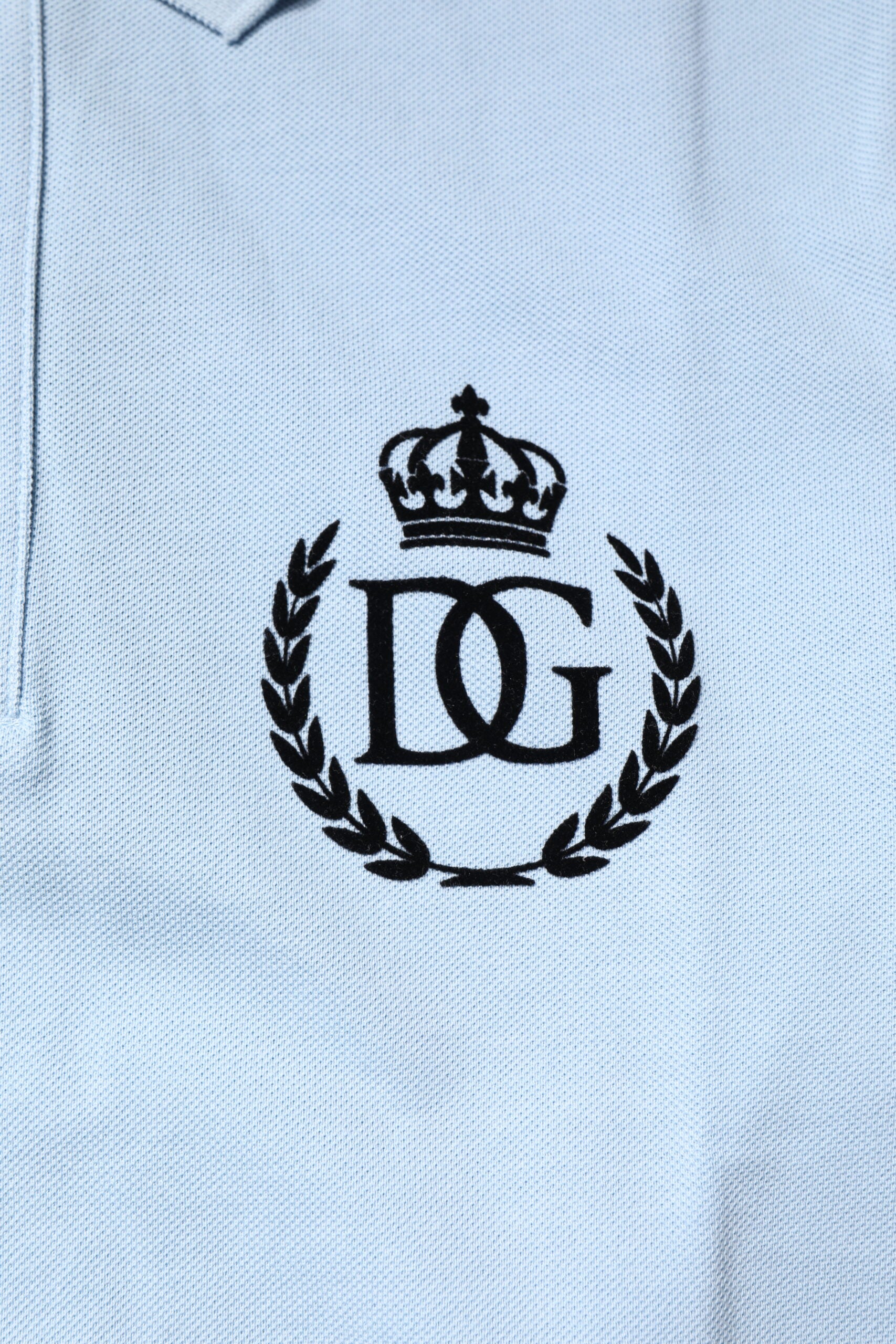 Dolce & Gabbana Sky Blue Cotton Crown Collared Polo T-shirt -   -  Dolce & Gabbana.