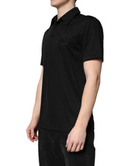 Dolce & Gabbana Black Polyester DG Logo Collared Polo T-shirt -   -  Dolce & Gabbana.
