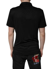 Dolce & Gabbana Black Polyester DG Logo Collared Polo T-shirt -   -  Dolce & Gabbana.