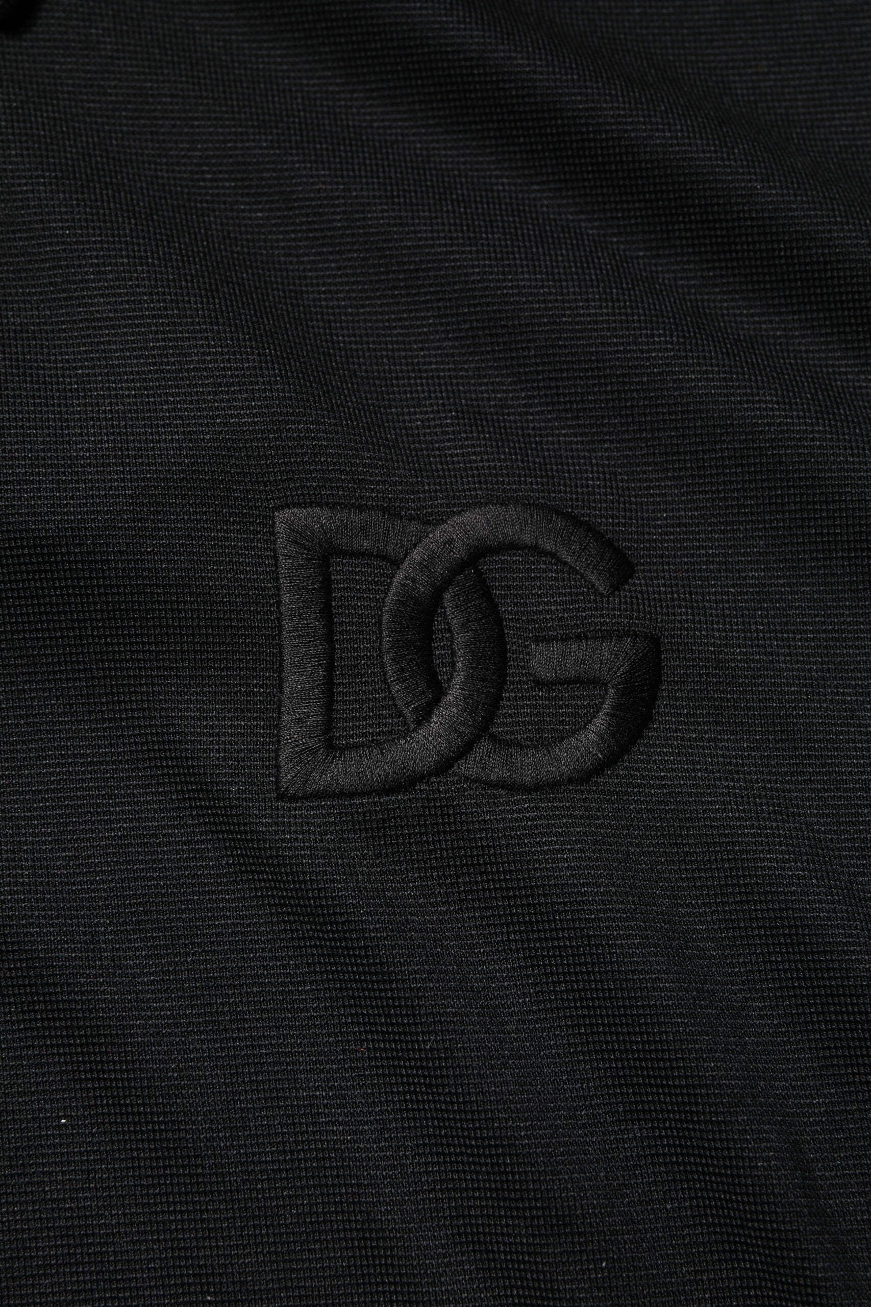 Dolce & Gabbana Black Polyester DG Logo Collared Polo T-shirt -   -  Dolce & Gabbana.