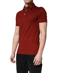Dolce & Gabbana Red Cotton DG Logo Collared Men Polo T-shirt -   -  Dolce & Gabbana.