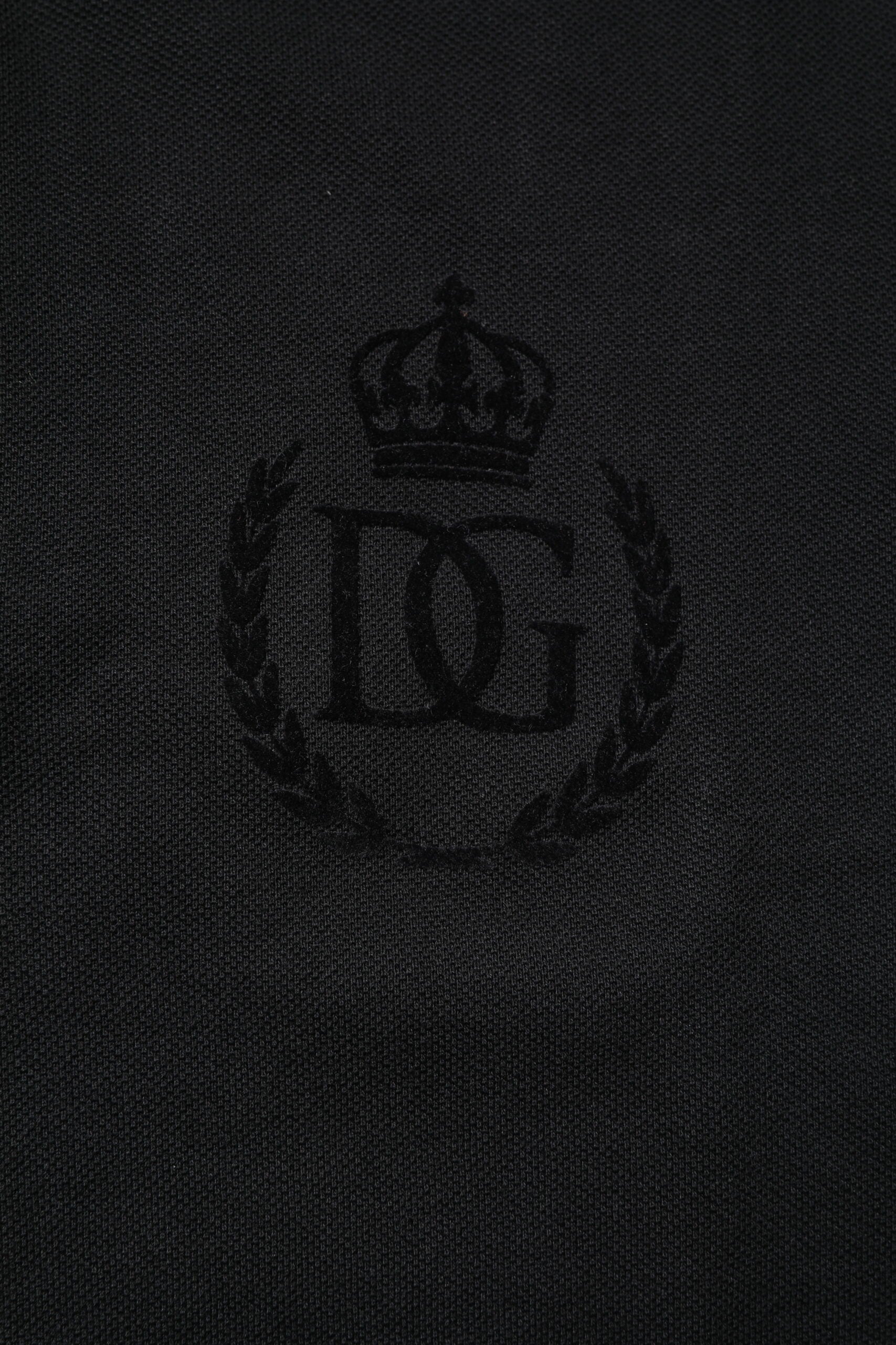 Dolce & Gabbana Black Cotton DG Logo Collared Polo T-shirt -   -  Dolce & Gabbana.