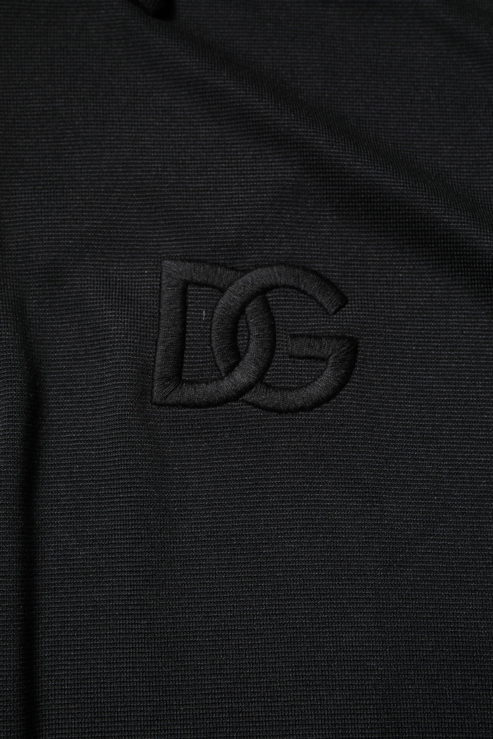 Dolce & Gabbana Black Polyester DG Logo Collared Polo T-shirt -   -  Dolce & Gabbana.