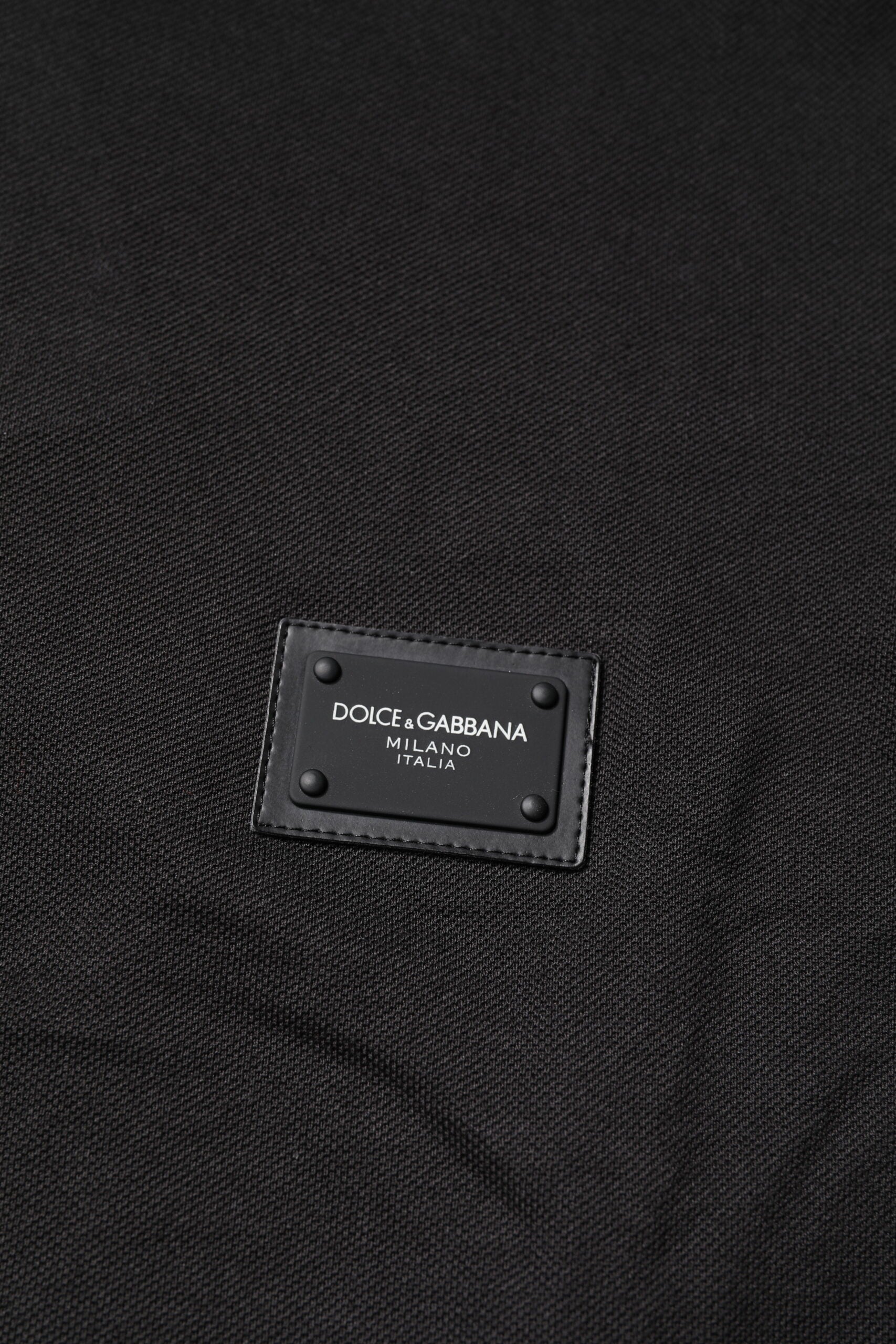 Dolce & Gabbana Dark Gray Logo Plaque Cotton Men Polo Shirt T-shirt -   -  Dolce & Gabbana.