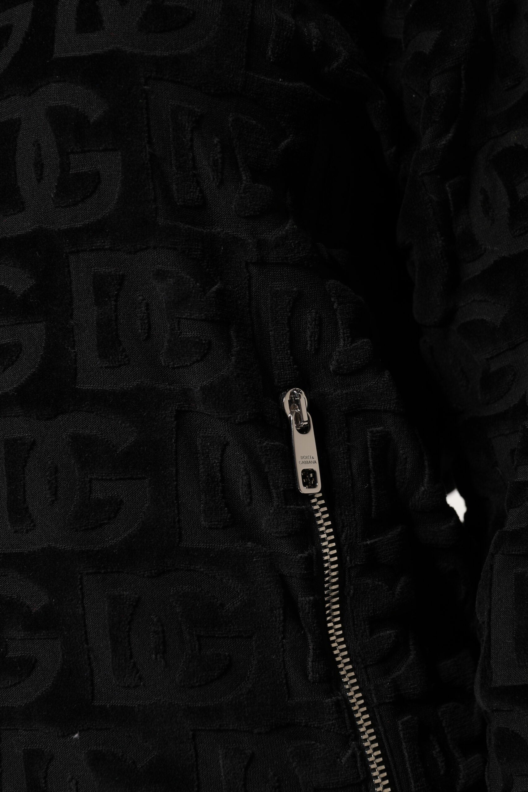 Dolce & Gabbana Black Logo Monogram Full Zip Bomber Jacket -   -  Dolce & Gabbana.