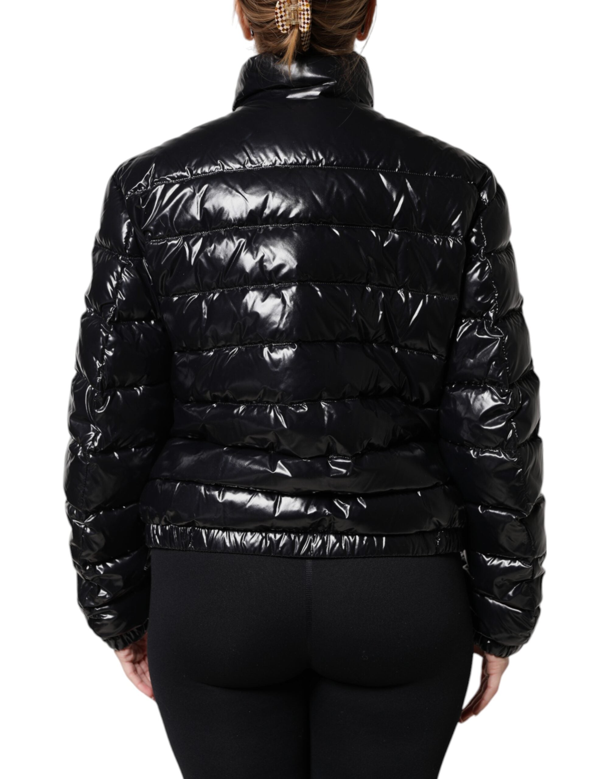 Dolce & Gabbana Black Logo Plaque Full Zip Puffer Jacket -   -  Dolce & Gabbana.