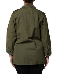 Dolce & Gabbana Military Green Queen Embellished Coat Jacket -   -  Dolce & Gabbana.