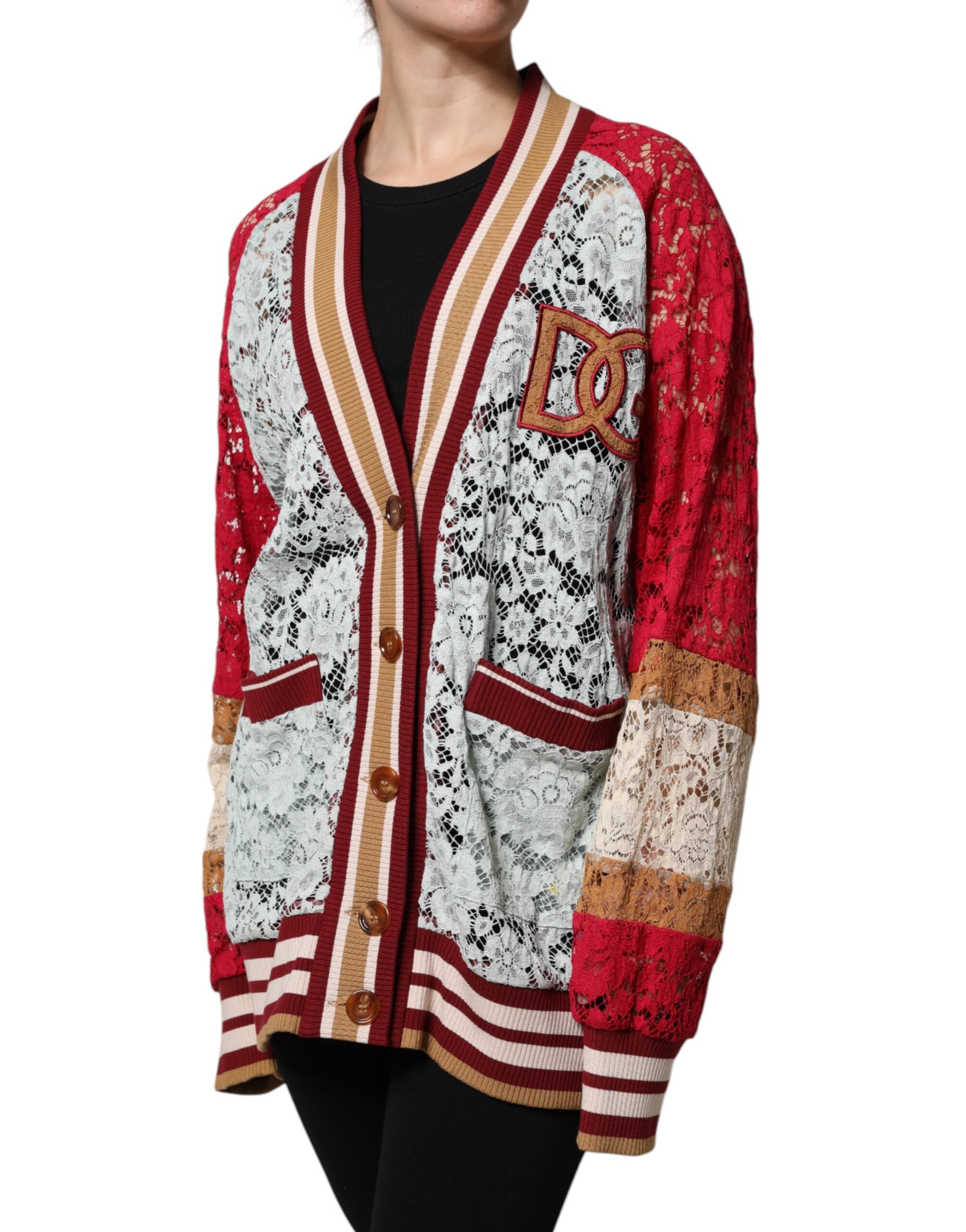Dolce & Gabbana Multicolor Floral Lace Cardigan Sweater -   -  Dolce & Gabbana.