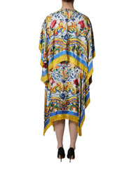 Dolce & Gabbana Multicolor Majolica Kaftan Short Sleeves Maxi Dress -   -  Dolce & Gabbana.