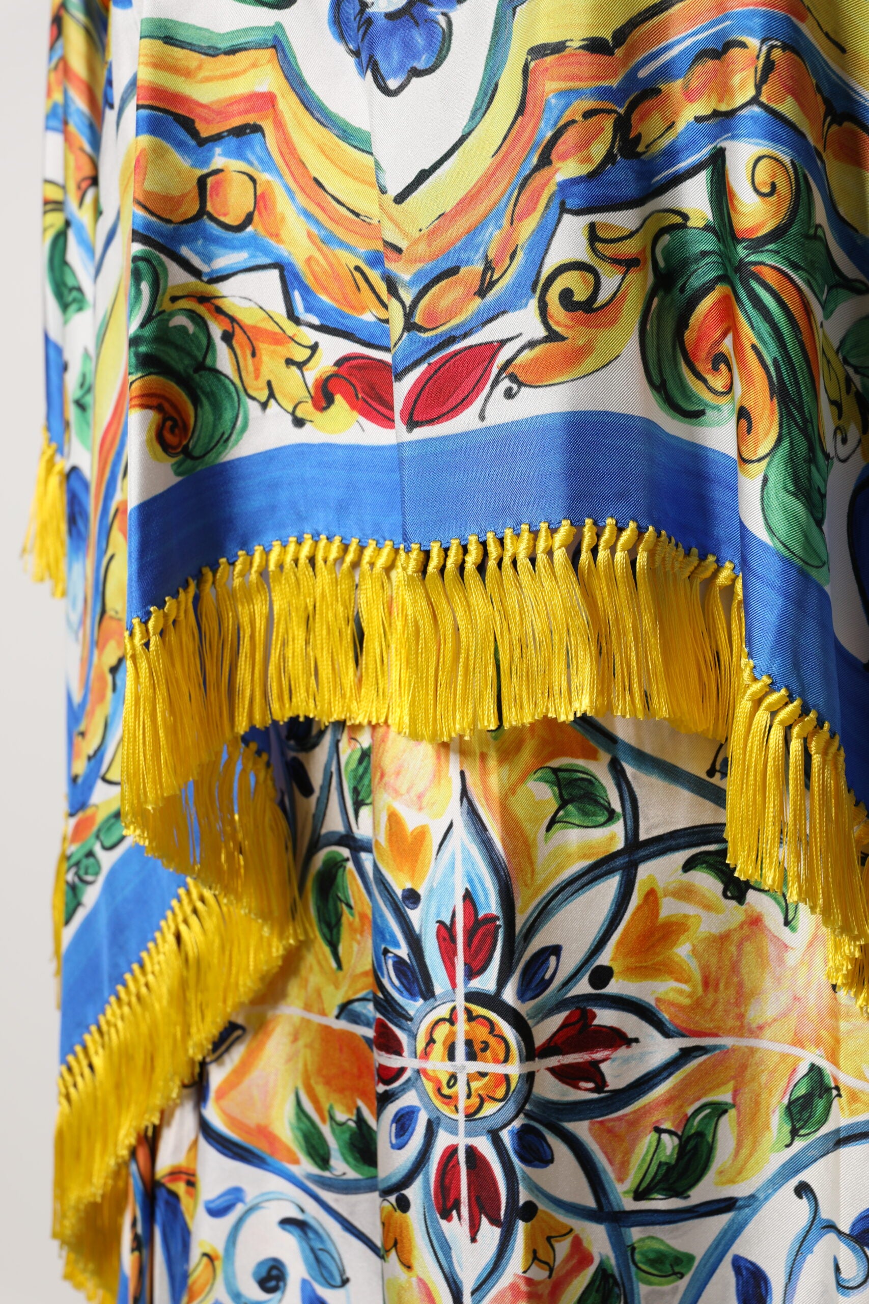 Dolce & Gabbana Multicolor Majolica Kaftan Short Sleeves Maxi Dress -   -  Dolce & Gabbana.