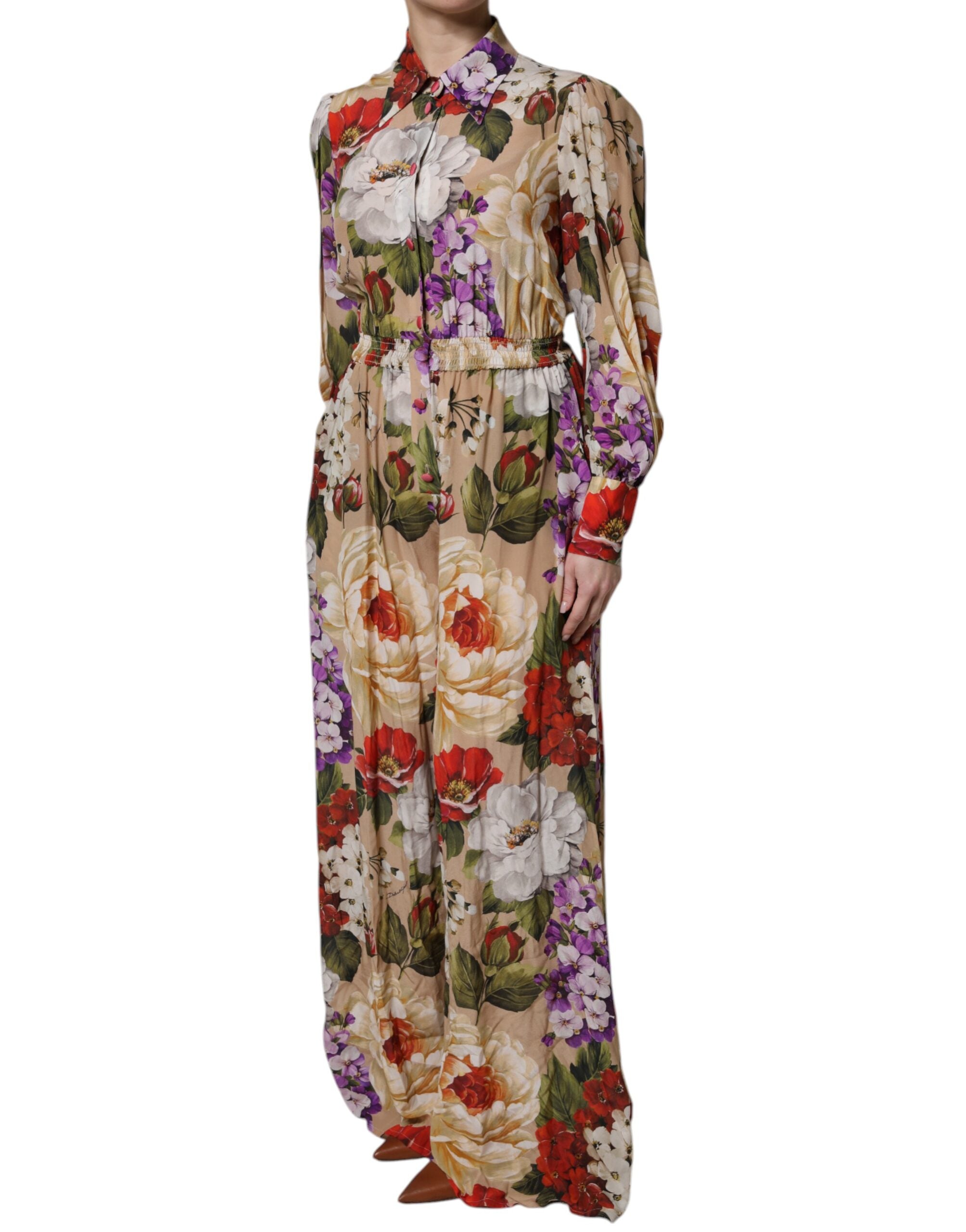Dolce & Gabbana Multicolor Floral Wide Leg Jumpsuit Dress -   -  Dolce & Gabbana.