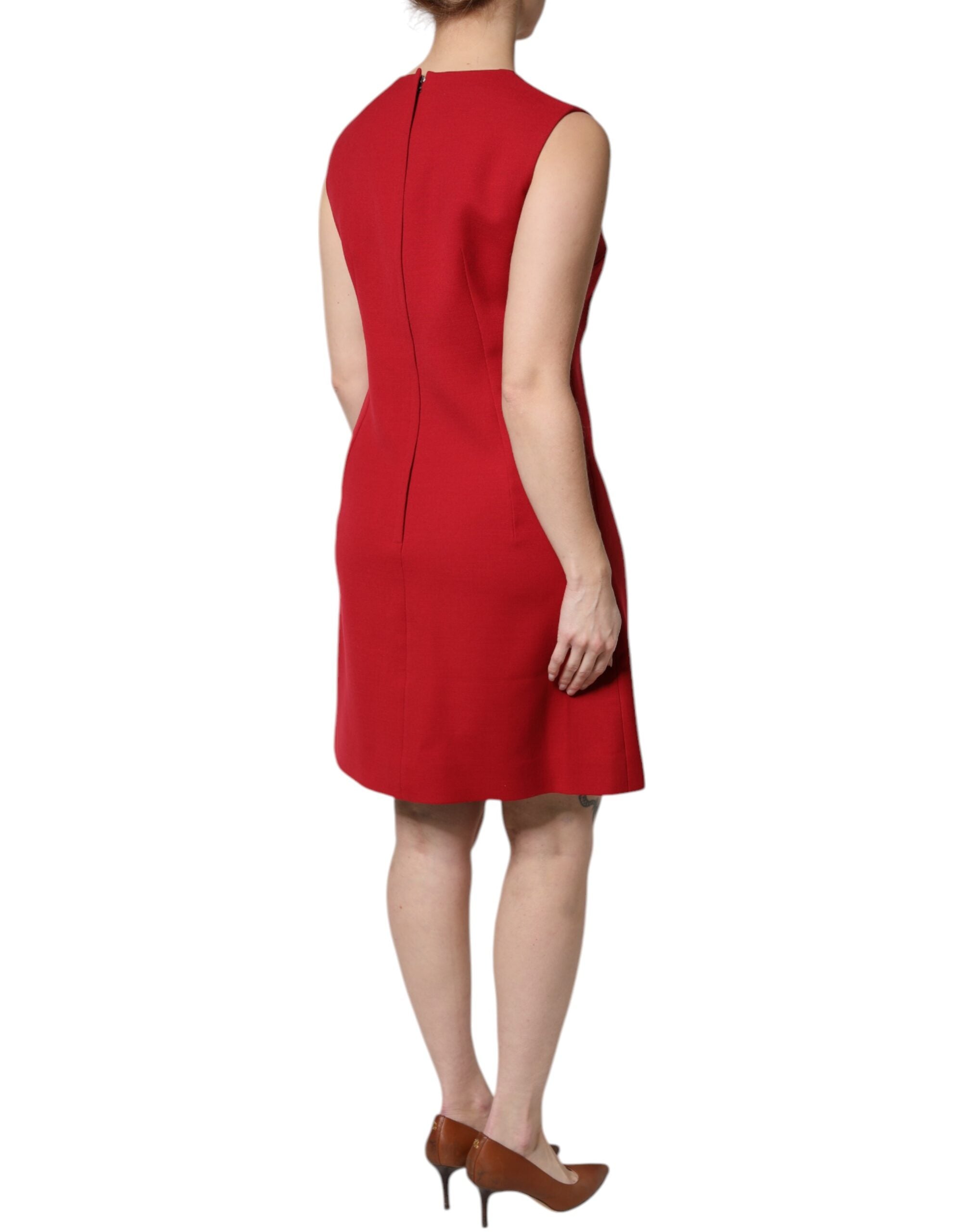 Dolce & Gabbana Red Wool Sleeveless Knee Length A-line Dress -   -  Dolce & Gabbana.