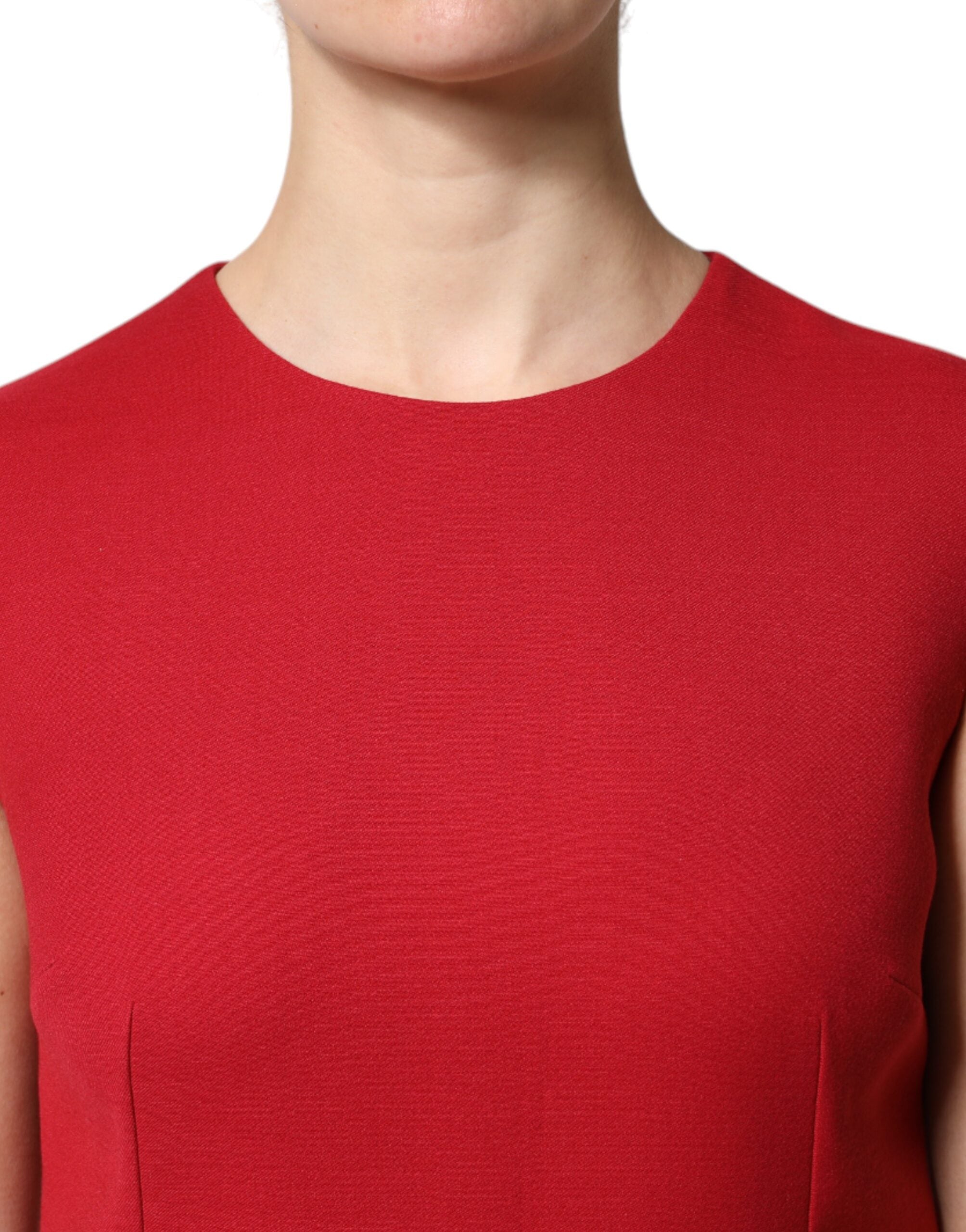 Dolce & Gabbana Red Wool Sleeveless Knee Length A-line Dress -   -  Dolce & Gabbana.