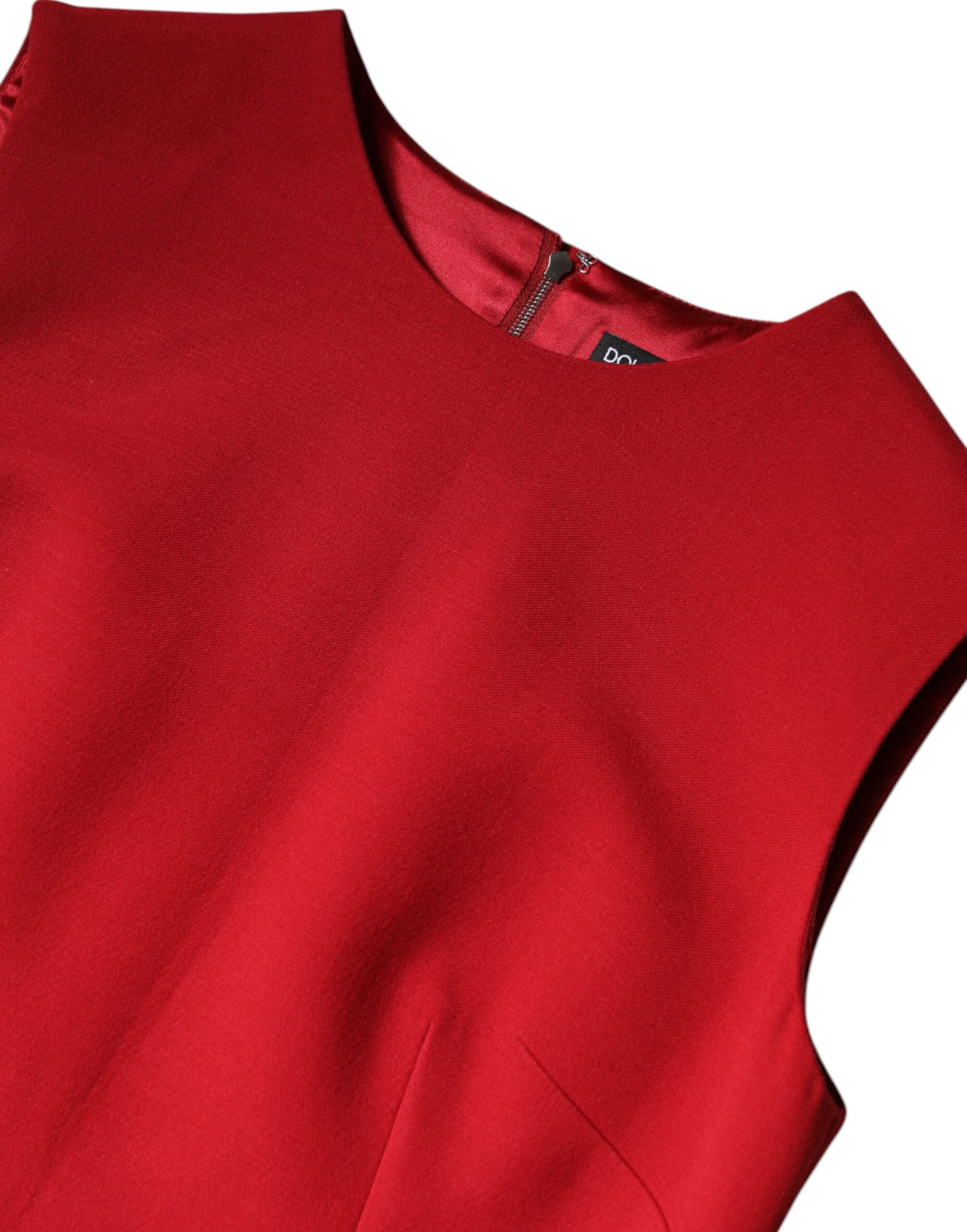 Dolce & Gabbana Red Wool Sleeveless Knee Length A-line Dress -   -  Dolce & Gabbana.