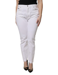 Dolce & Gabbana White Cotton Mid Waist Skinny Denim Jeans -   -  Dolce & Gabbana.