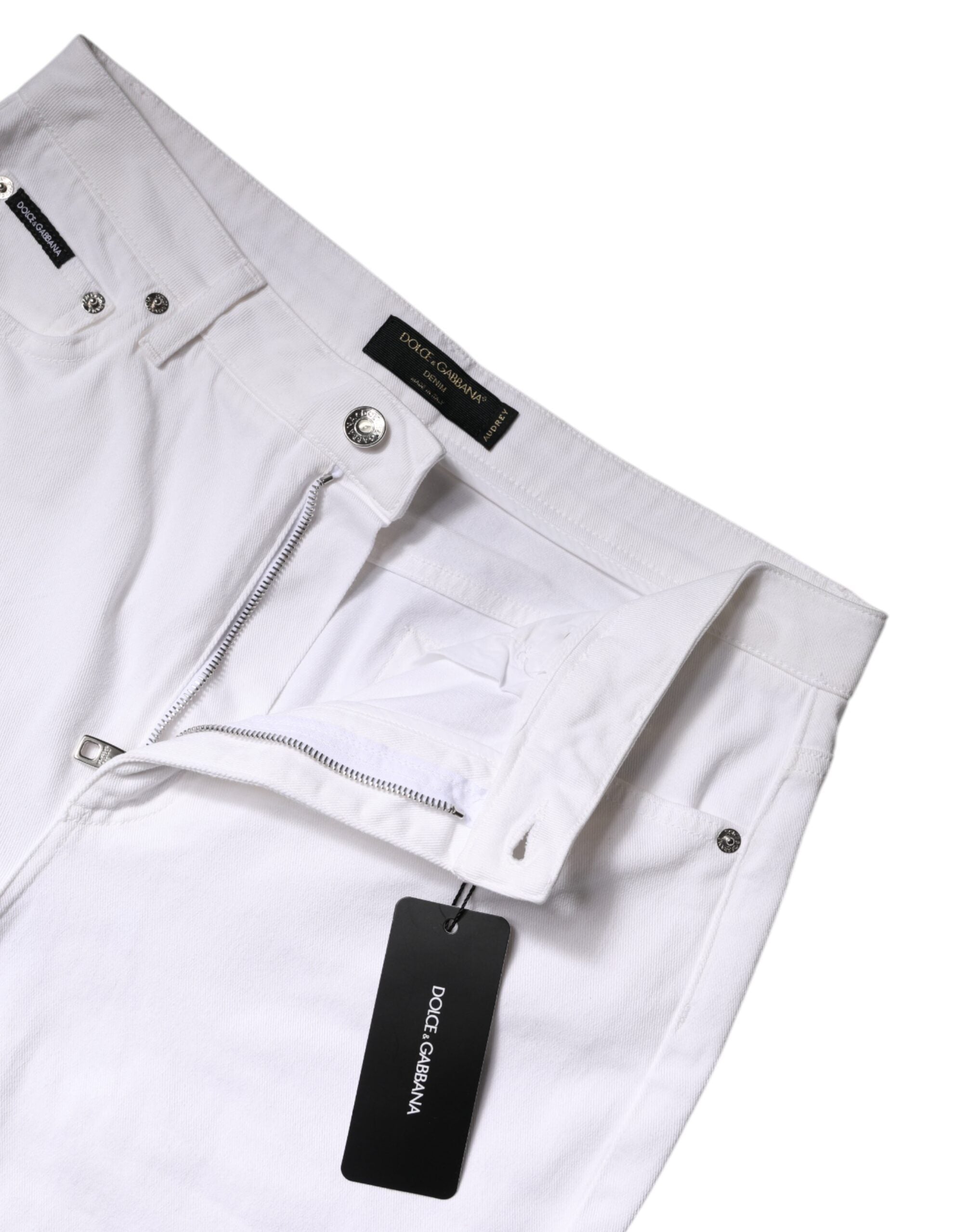 Dolce & Gabbana White Cotton Mid Waist Skinny Denim Jeans -   -  Dolce & Gabbana.