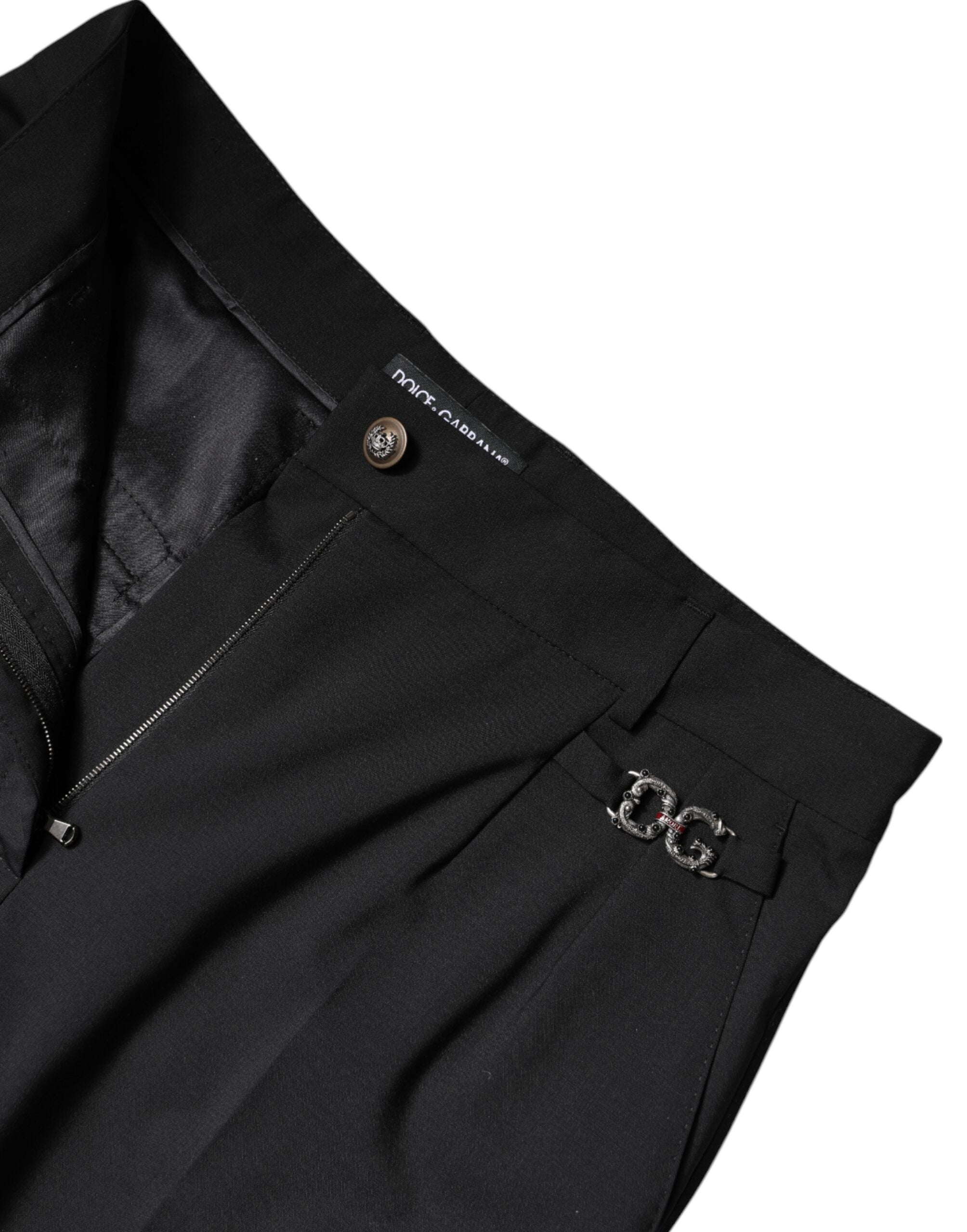 Dolce & Gabbana Black Polyester High Waist Dress Pants -   -  Dolce & Gabbana.