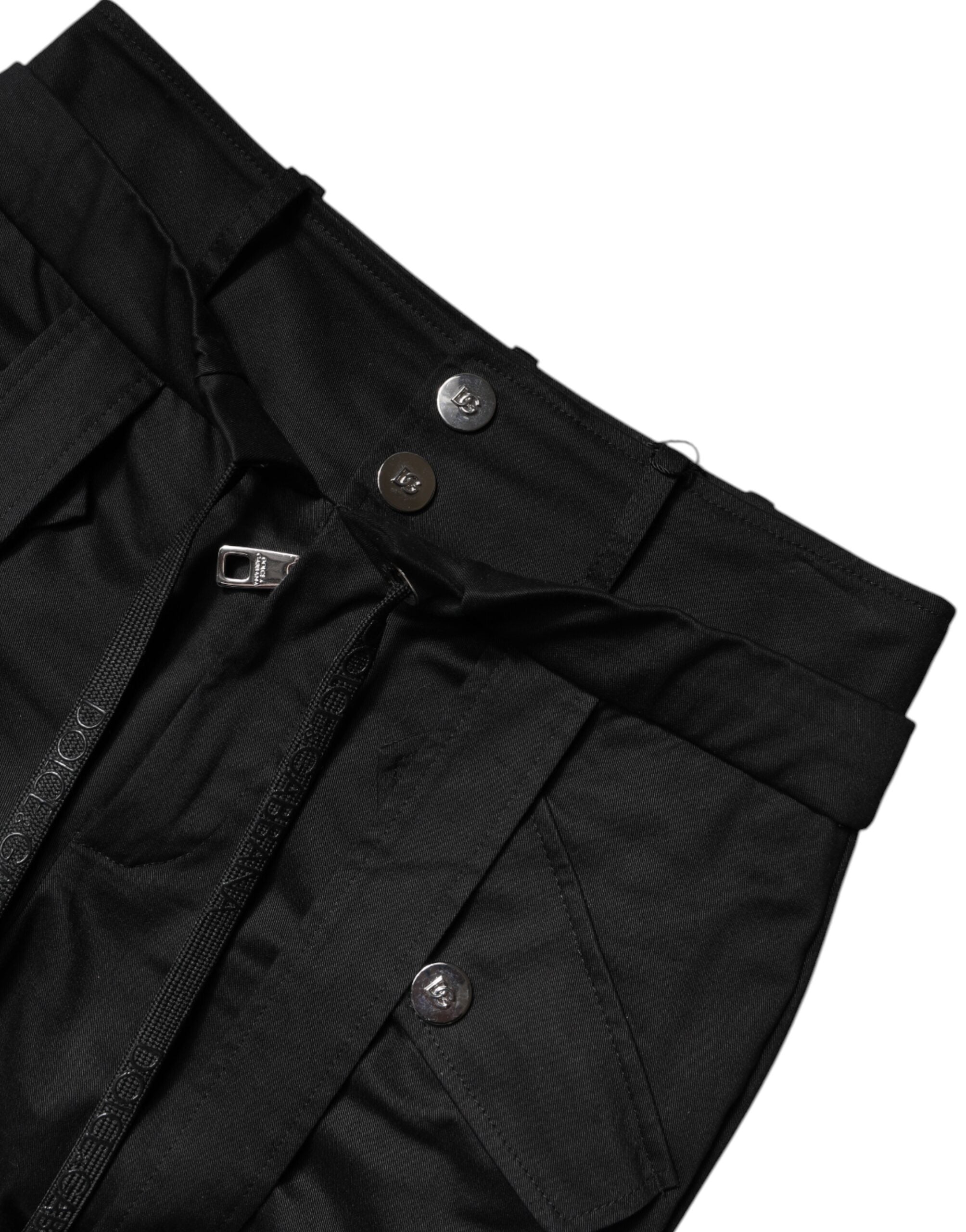 Dolce & Gabbana Black Cotton High Waist Cargo Pants -   -  Dolce & Gabbana.