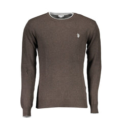 U.S. POLO ASSN. Brown Wool Men Sweater -   -  U.S. POLO ASSN..