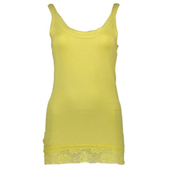 Silvian Heach Yellow Cotton Womens Tank with Lace Detail -   -  Silvian Heach.
