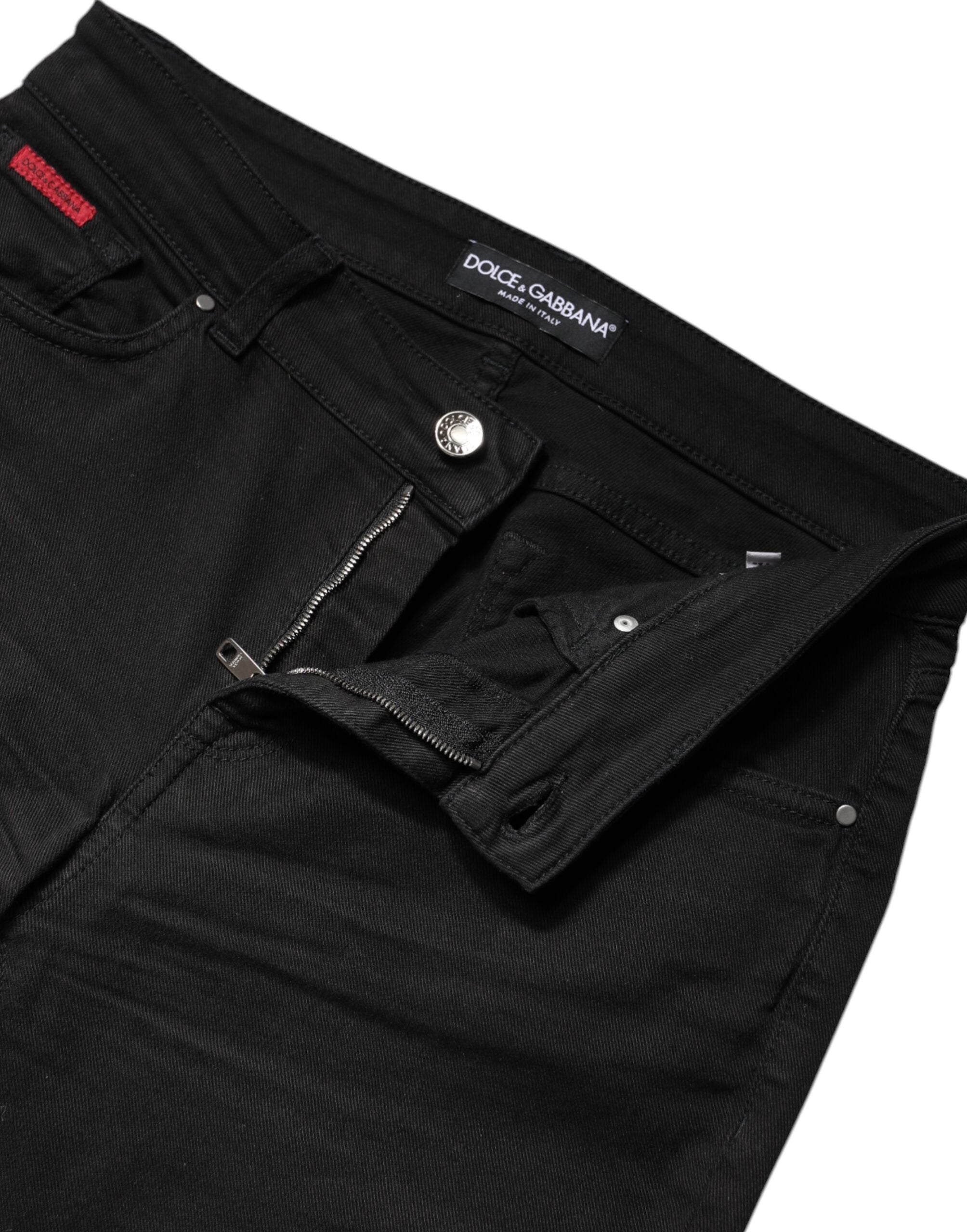 Dolce & Gabbana Black Cotton High Waist Skinny Denim Jeans -   -  Dolce & Gabbana.