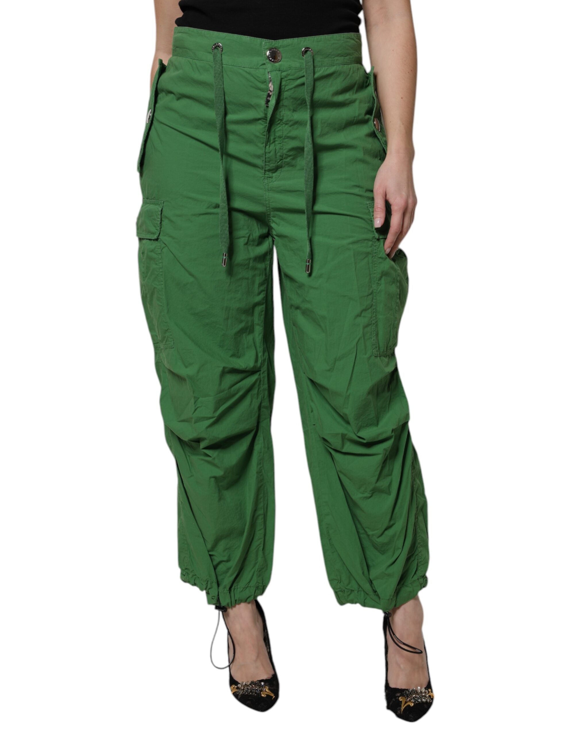 Dolce & Gabbana Green Cotton High Waist Cargo Pants -   -  Dolce & Gabbana.