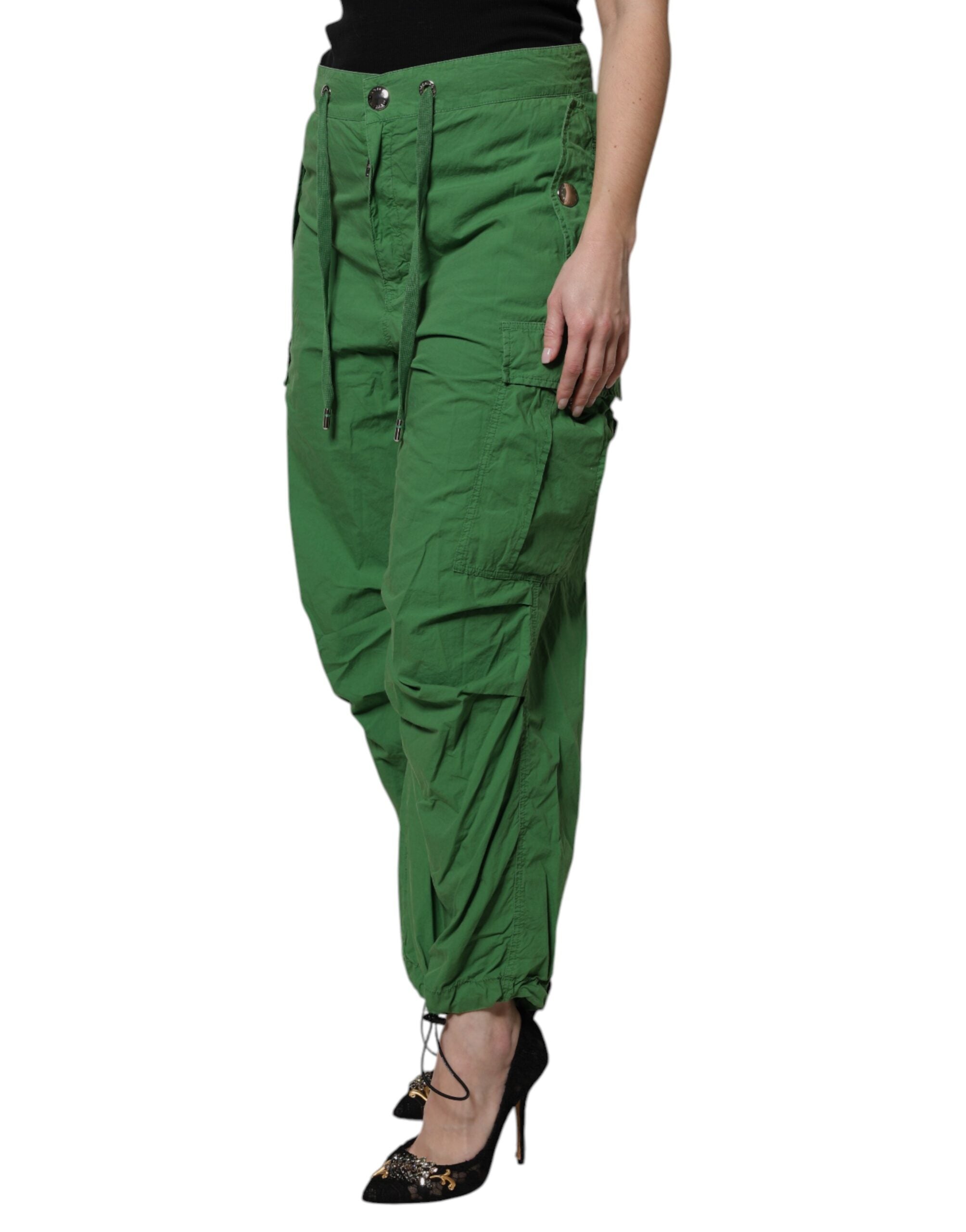 Dolce & Gabbana Green Cotton High Waist Cargo Pants -   -  Dolce & Gabbana.