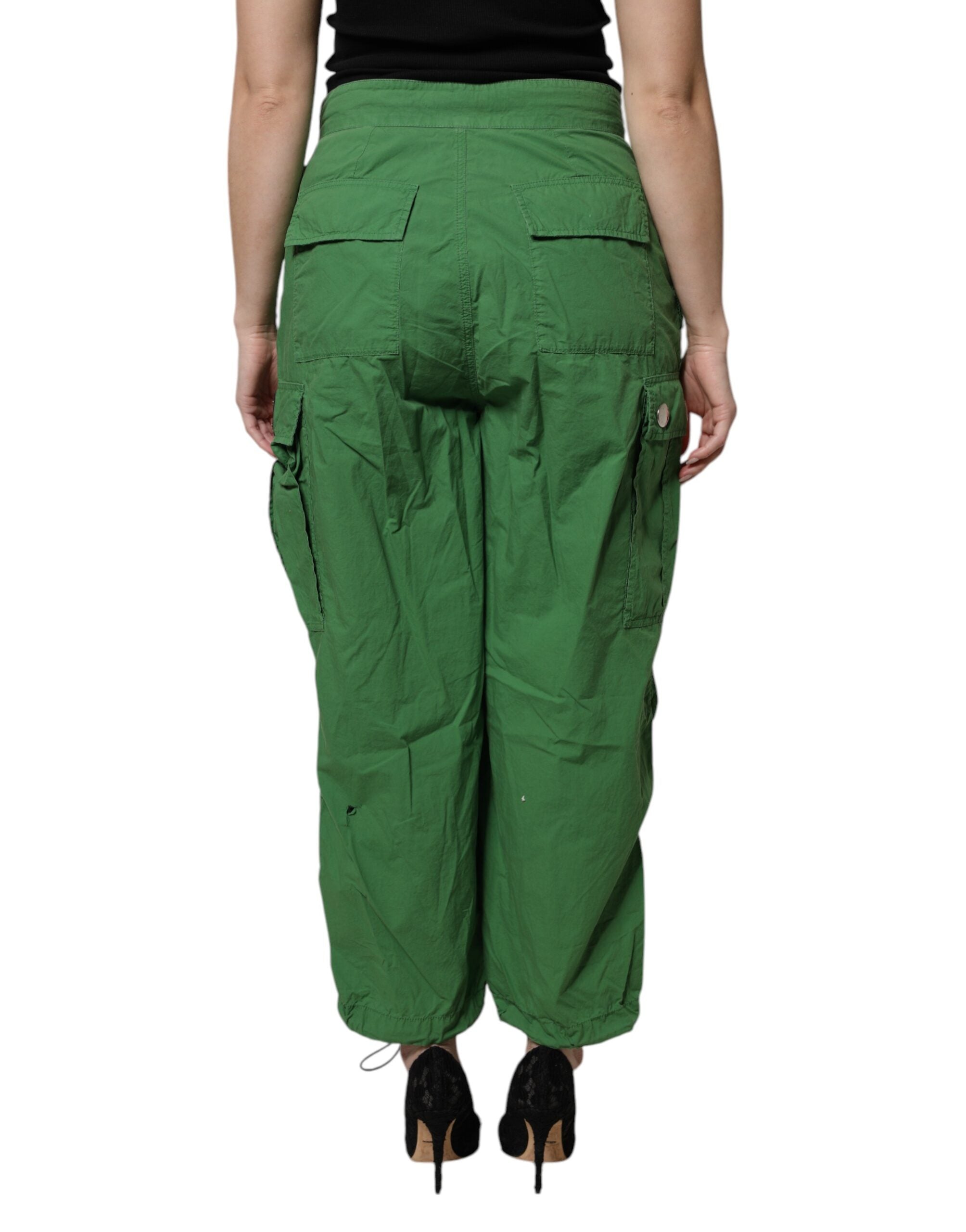 Dolce & Gabbana Green Cotton High Waist Cargo Pants -   -  Dolce & Gabbana.