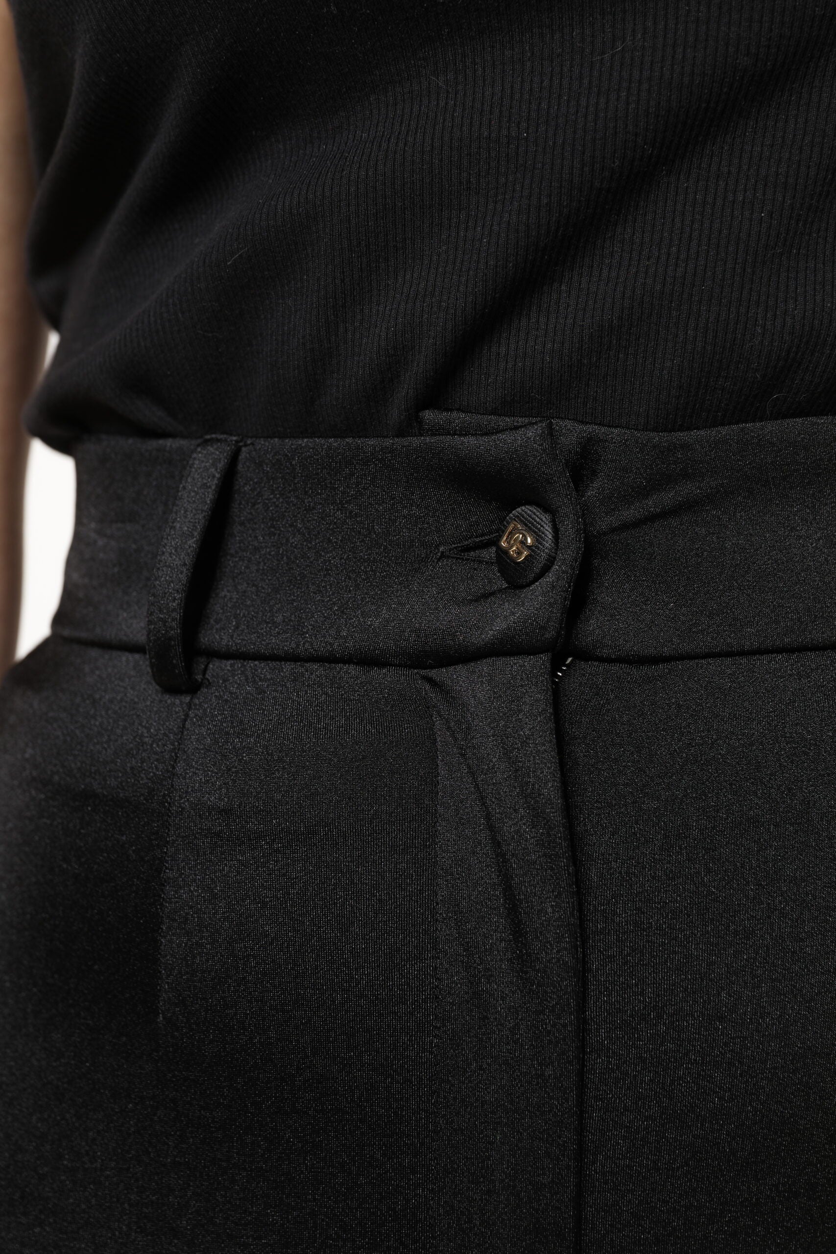 Dolce & Gabbana Black Nylon High Waist Slim Fit Pants -   -  Dolce & Gabbana.