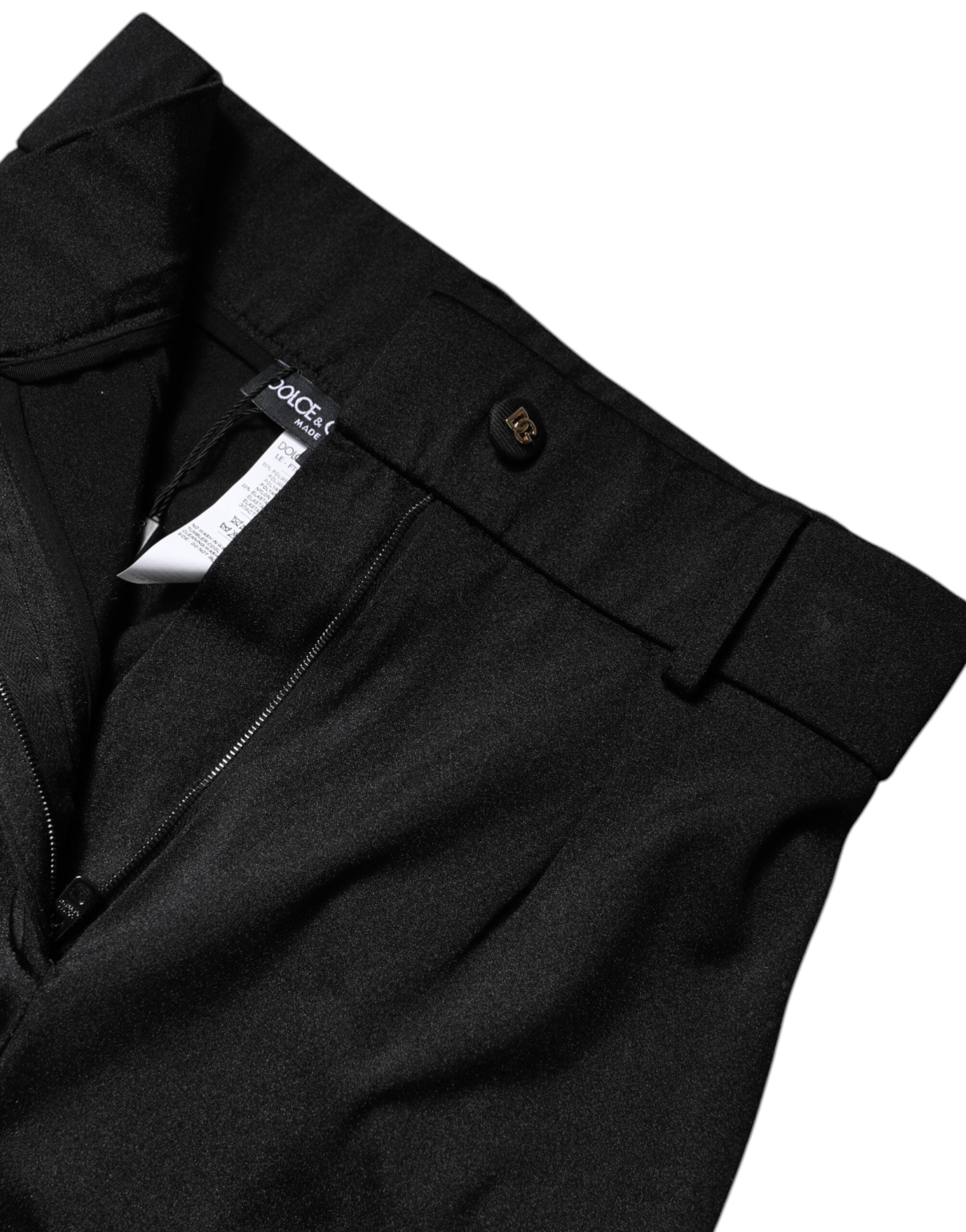Dolce & Gabbana Black Nylon High Waist Slim Fit Pants -   -  Dolce & Gabbana.