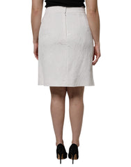 Dolce & Gabbana White High Waist Knee Length Pencil Skirt -   -  Dolce & Gabbana.