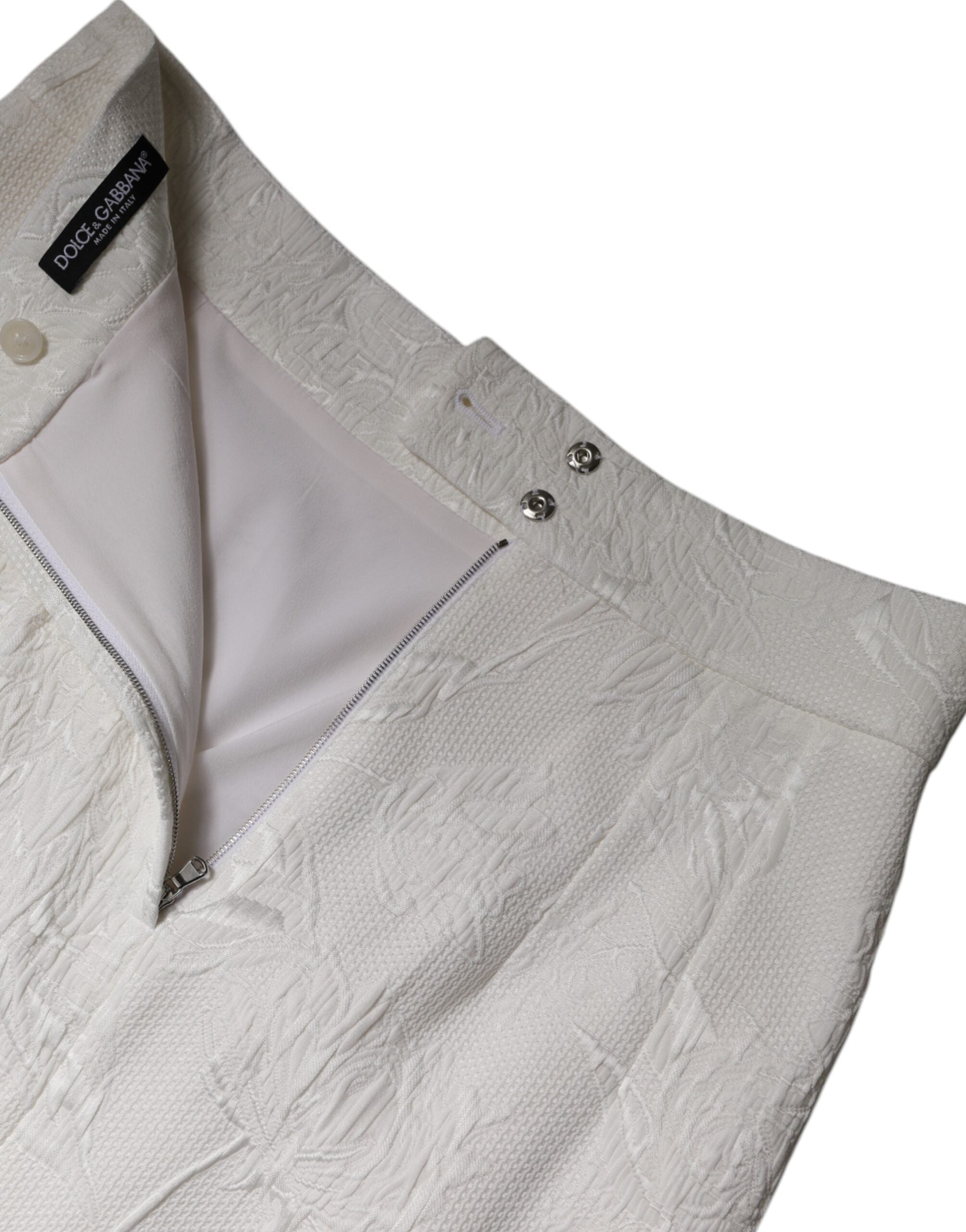 Dolce & Gabbana White High Waist Knee Length Pencil Skirt -   -  Dolce & Gabbana.