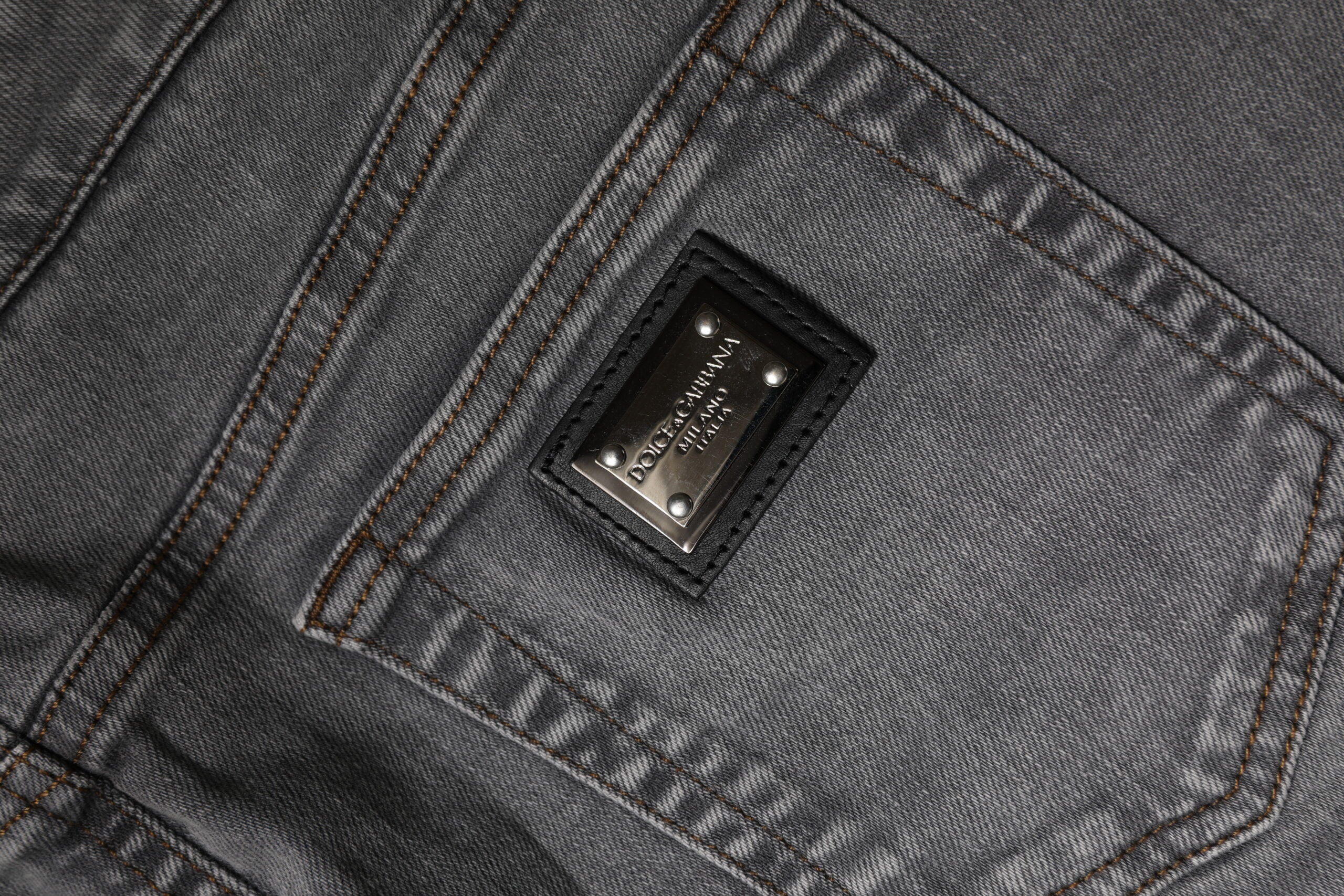 Dolce & Gabbana Gray Cotton Stretch Mid Waist Denim Mini Skirt -   -  Dolce & Gabbana.