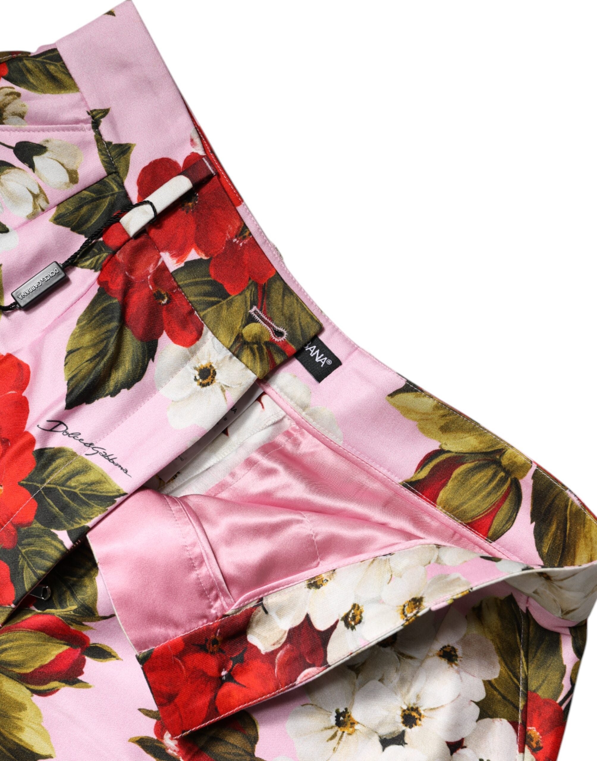 Dolce & Gabbana Pink Floral Print High Waist Hotpants Short -   -  Dolce & Gabbana.