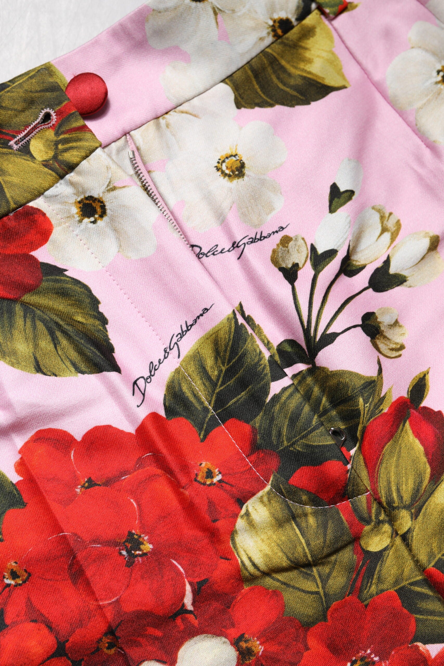 Dolce & Gabbana Pink Floral Print High Waist Hotpants Short -   -  Dolce & Gabbana.