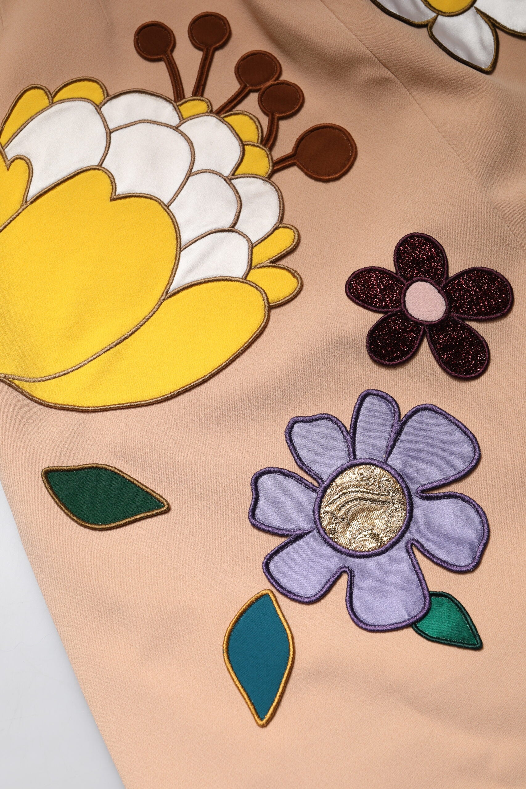 Dolce & Gabbana Beige Floral High Waist Pencil Cut Skirt -   -  Dolce & Gabbana.