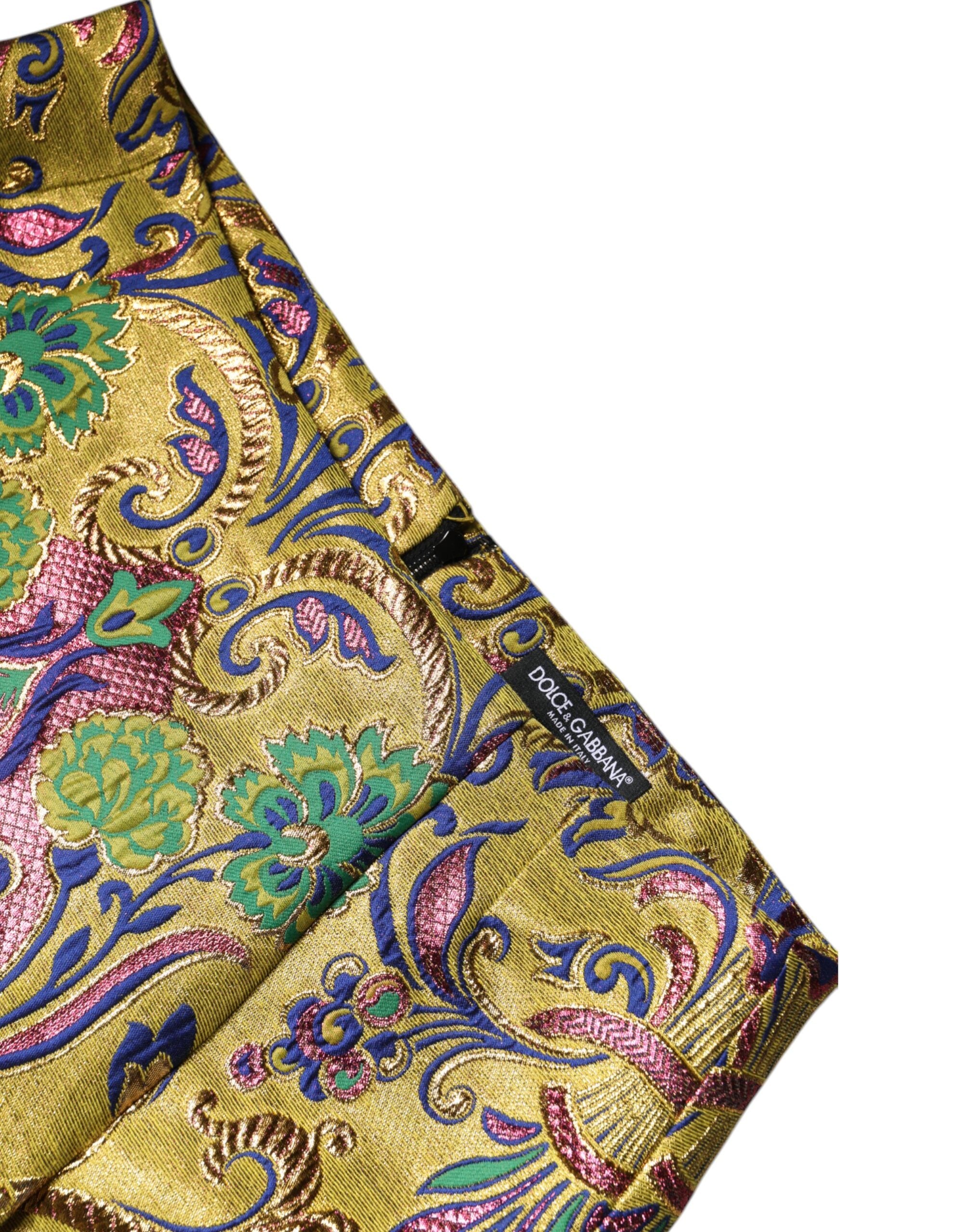Dolce & Gabbana Multicolor Floral Jacquard Mid Waist Mini Skirt -   -  Dolce & Gabbana.