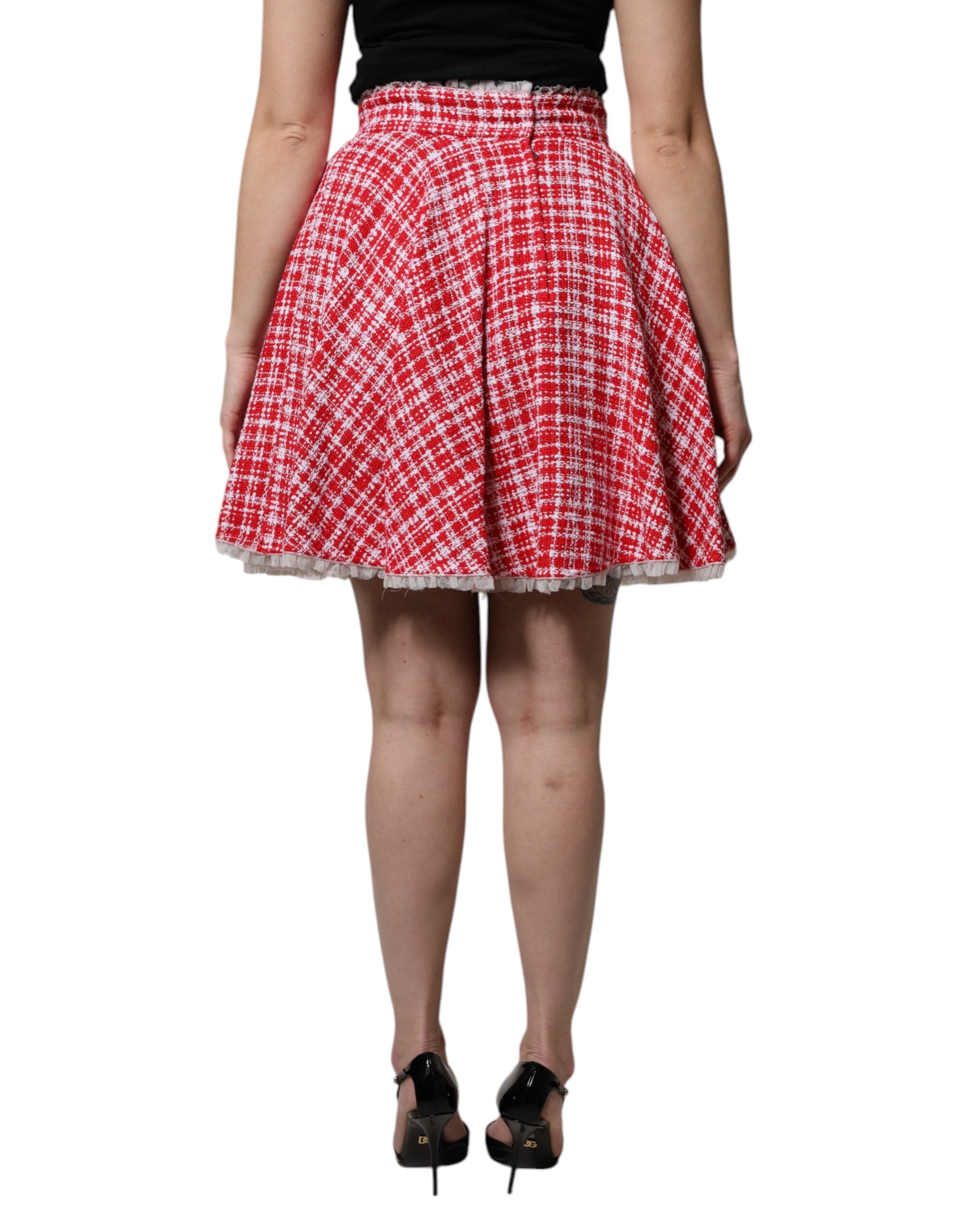Dolce & Gabbana Red White High Waist A-line Above Knee Skirt -   -  Dolce & Gabbana.