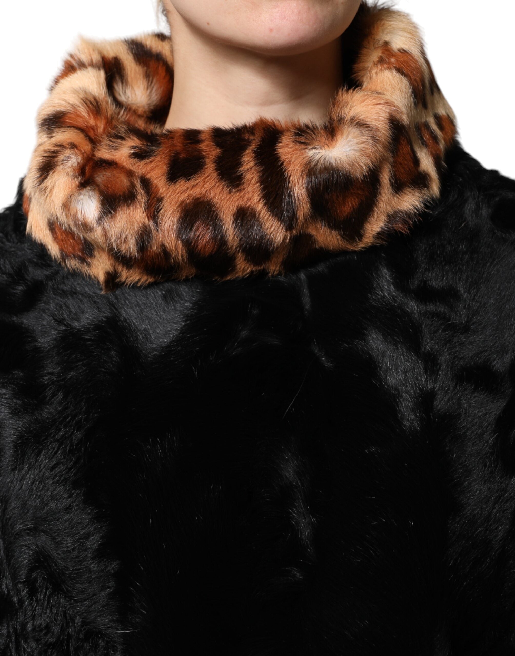 Dolce & Gabbana Black Lamb Fur Short Women Coat Jacket -   -  Dolce & Gabbana.