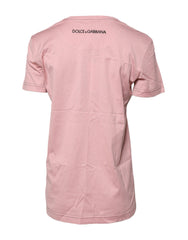 Dolce & Gabbana Pink Logo Print Cotton Crew Neck T-shirt -   -  Dolce & Gabbana.