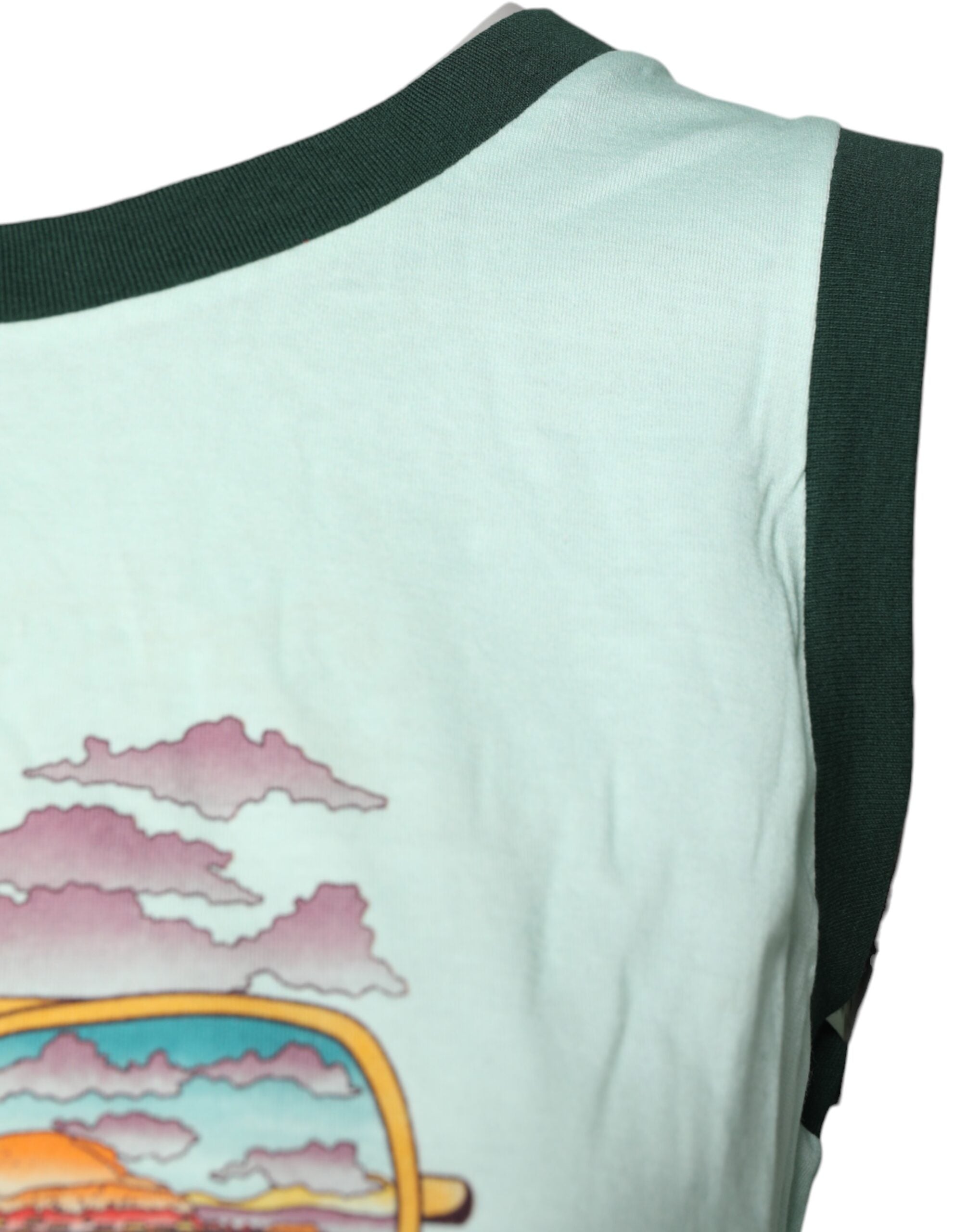 Dolce & Gabbana Light Green Graphic Print Sleeveless Tank T-shirt -   -  Dolce & Gabbana.