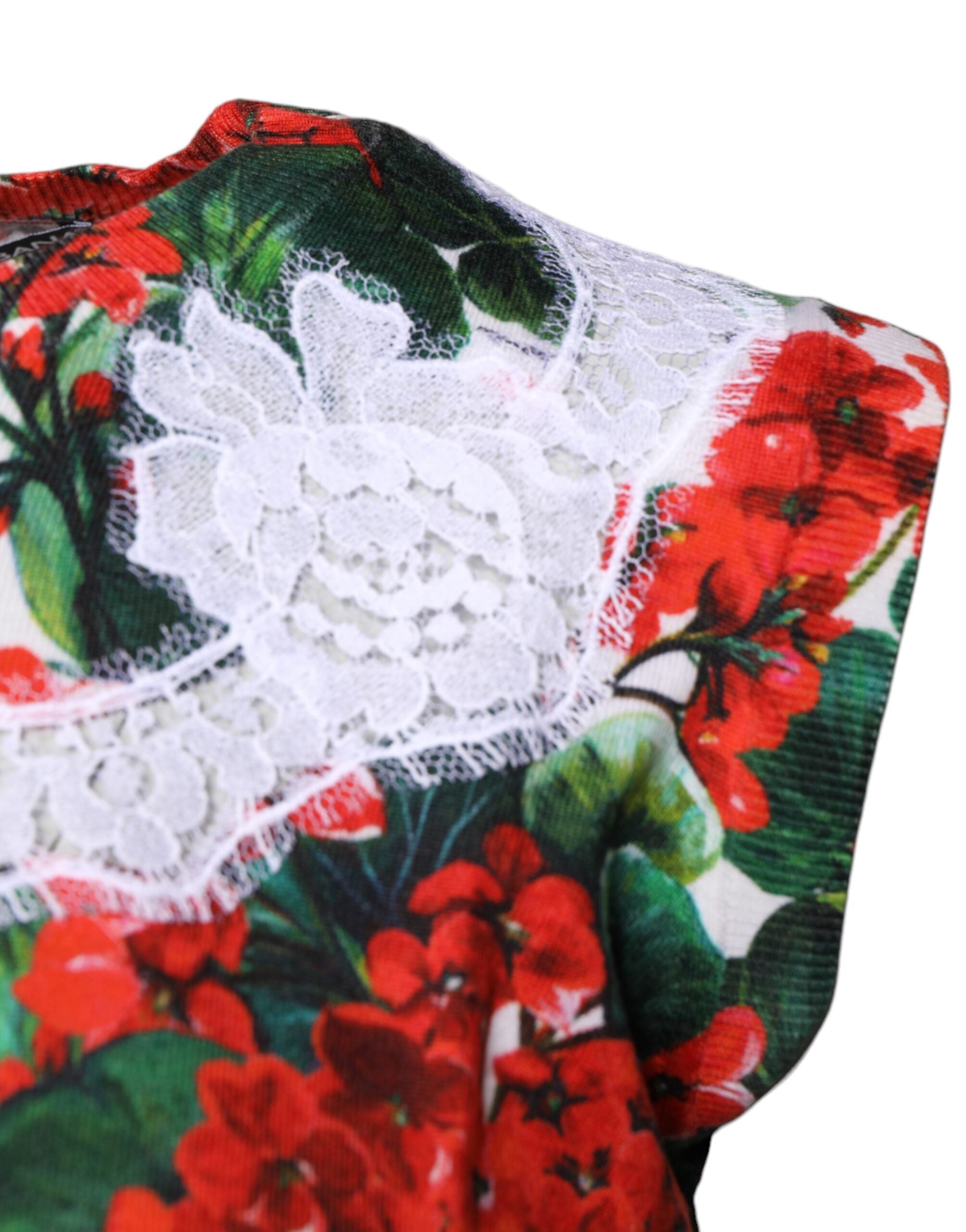 Dolce & Gabbana Multicolor Floral Lace Sleeveless Tank Top -   -  Dolce & Gabbana.