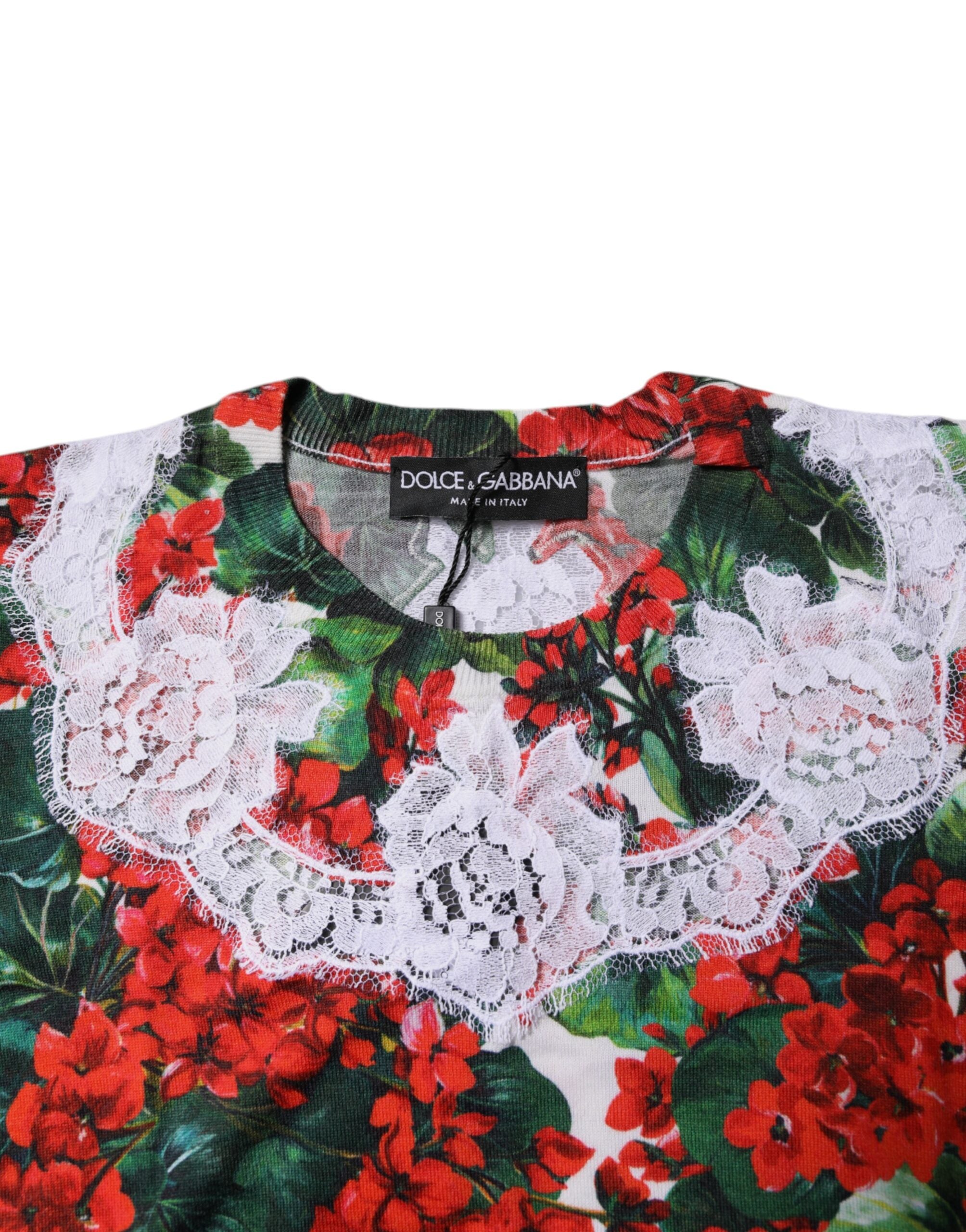 Dolce & Gabbana Multicolor Floral Lace Sleeveless Tank Top -   -  Dolce & Gabbana.