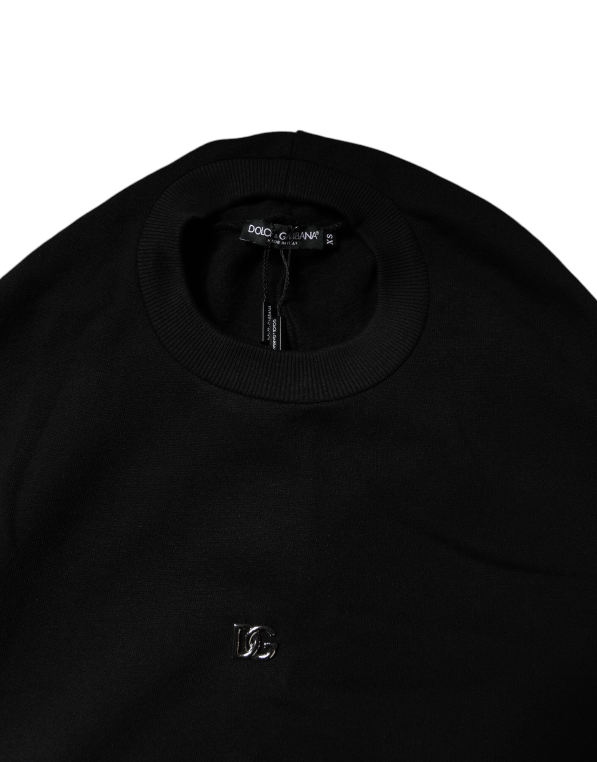Dolce & Gabbana Black Cotton Crew Neck Sweatshirt Sweater -   -  Dolce & Gabbana.