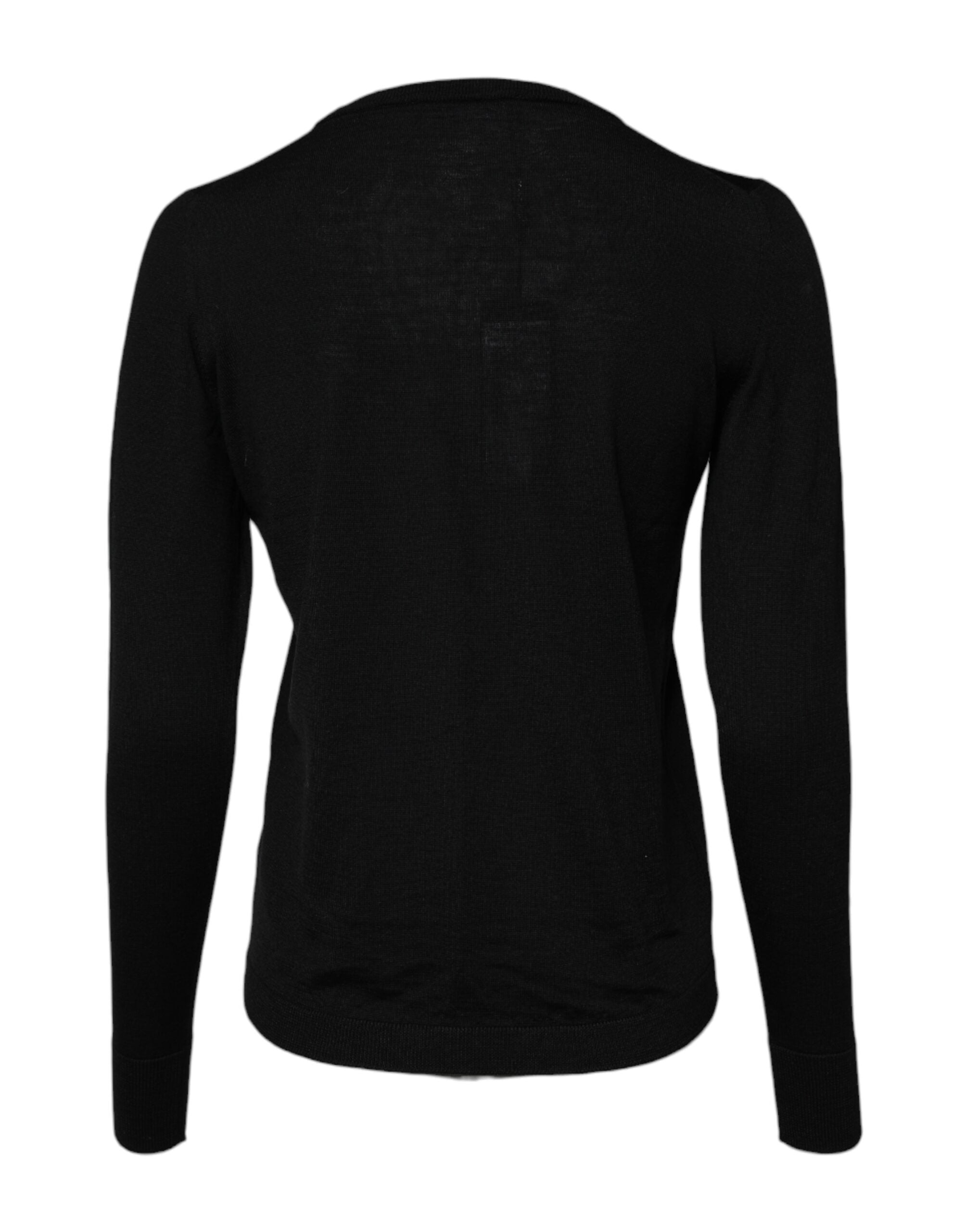 Dolce & Gabbana Black Wool Knit Crew Neck Pullover Sweater -   -  Dolce & Gabbana.