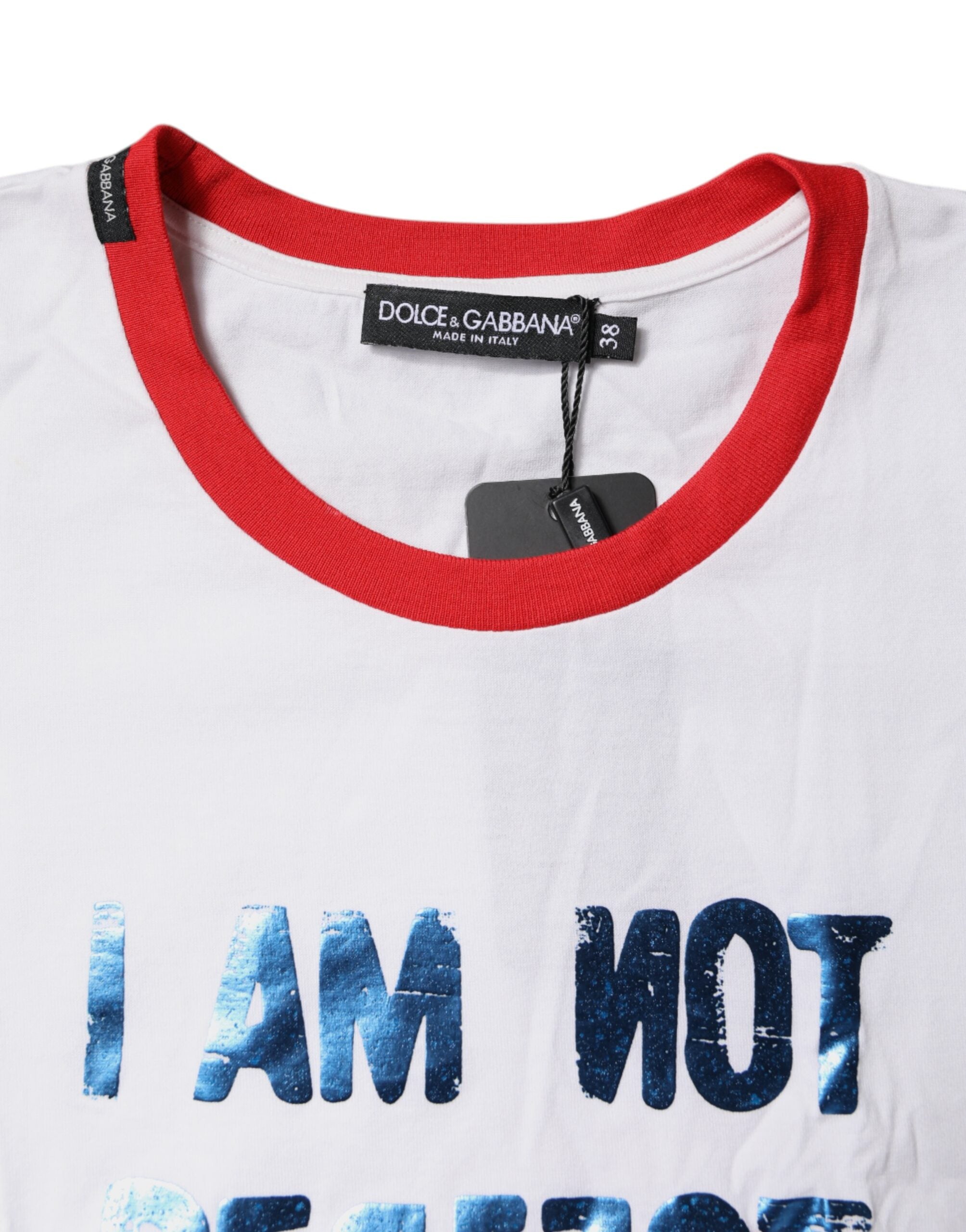 Dolce & Gabbana White Graphic Print Cotton Crew Neck T-shirt -   -  Dolce & Gabbana.