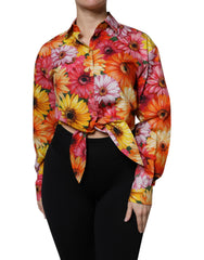 Dolce & Gabbana Multicolor Floral Cotton Cropped Blouse Top -   -  Dolce & Gabbana.