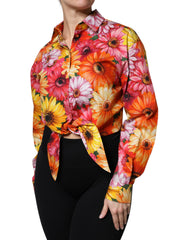 Dolce & Gabbana Multicolor Floral Cotton Cropped Blouse Top -   -  Dolce & Gabbana.